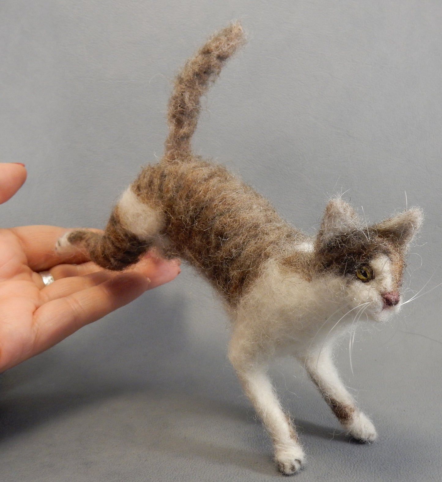 Tabby Cat needle felted cat miniature