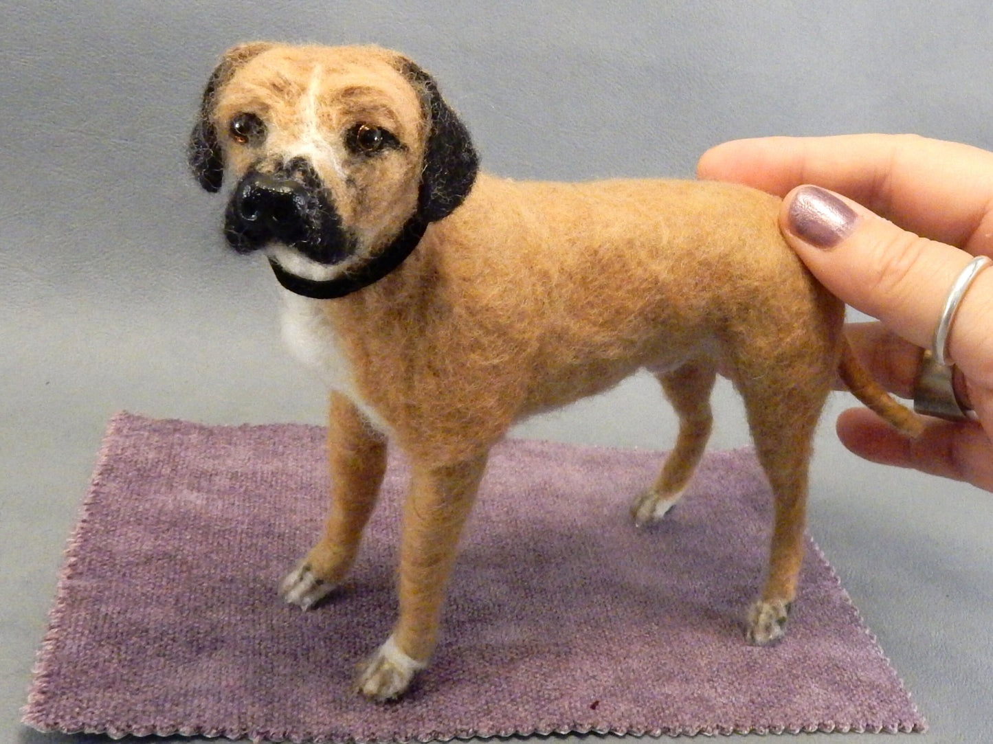 Amstaff needle felted dog miniature