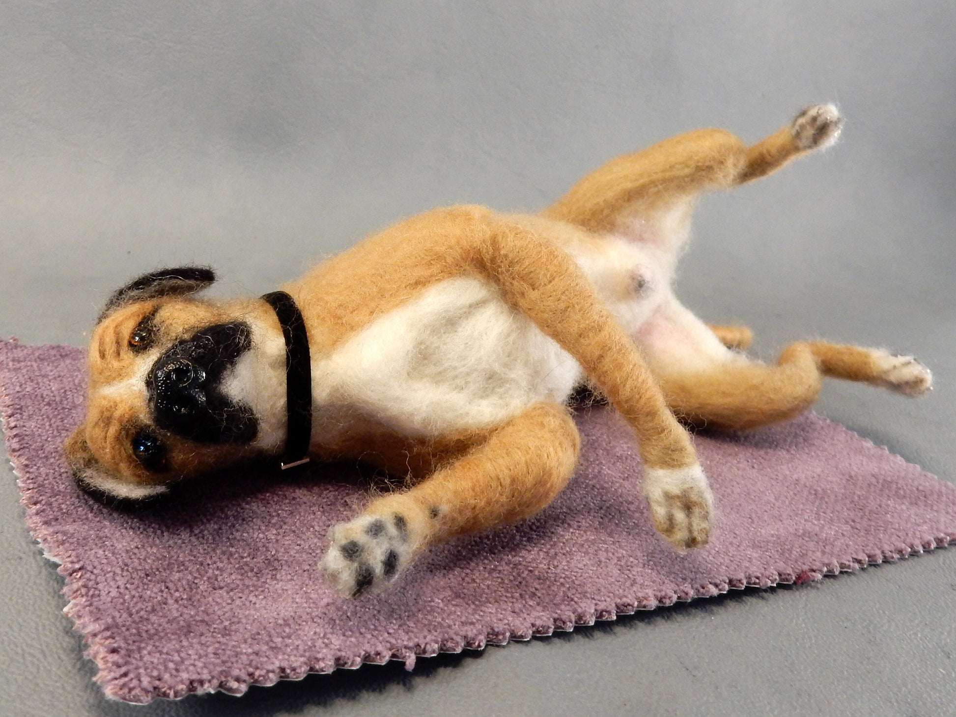 Amstaff needle felted dog miniature