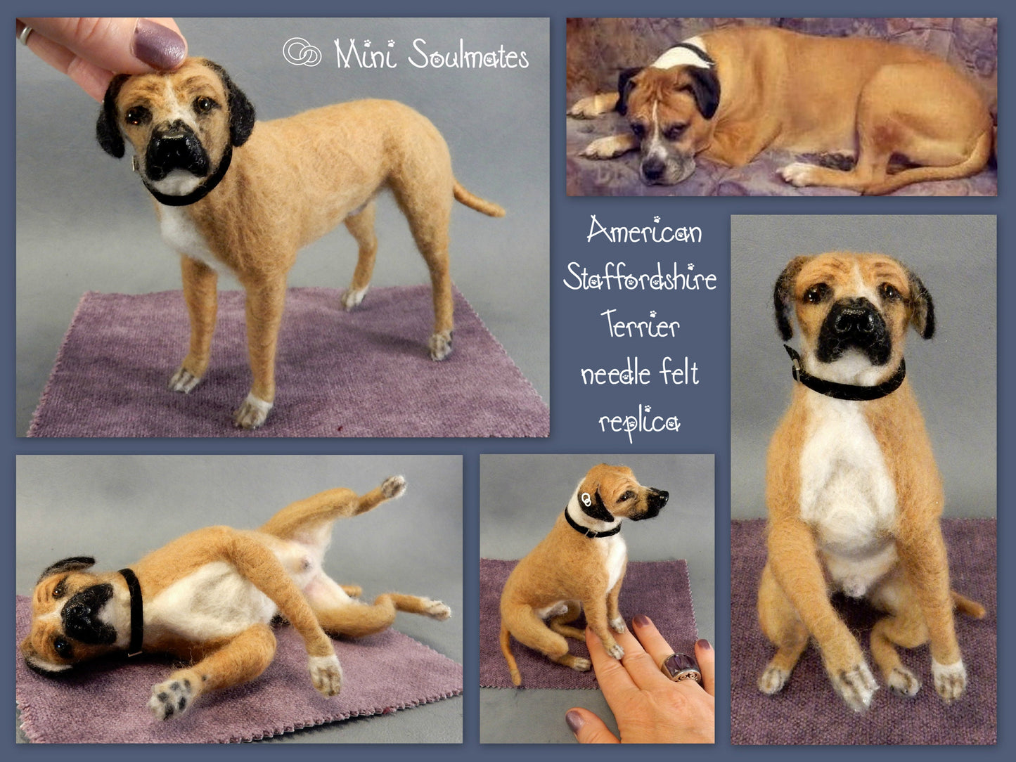 Custom dog replica Boxer needle felted 