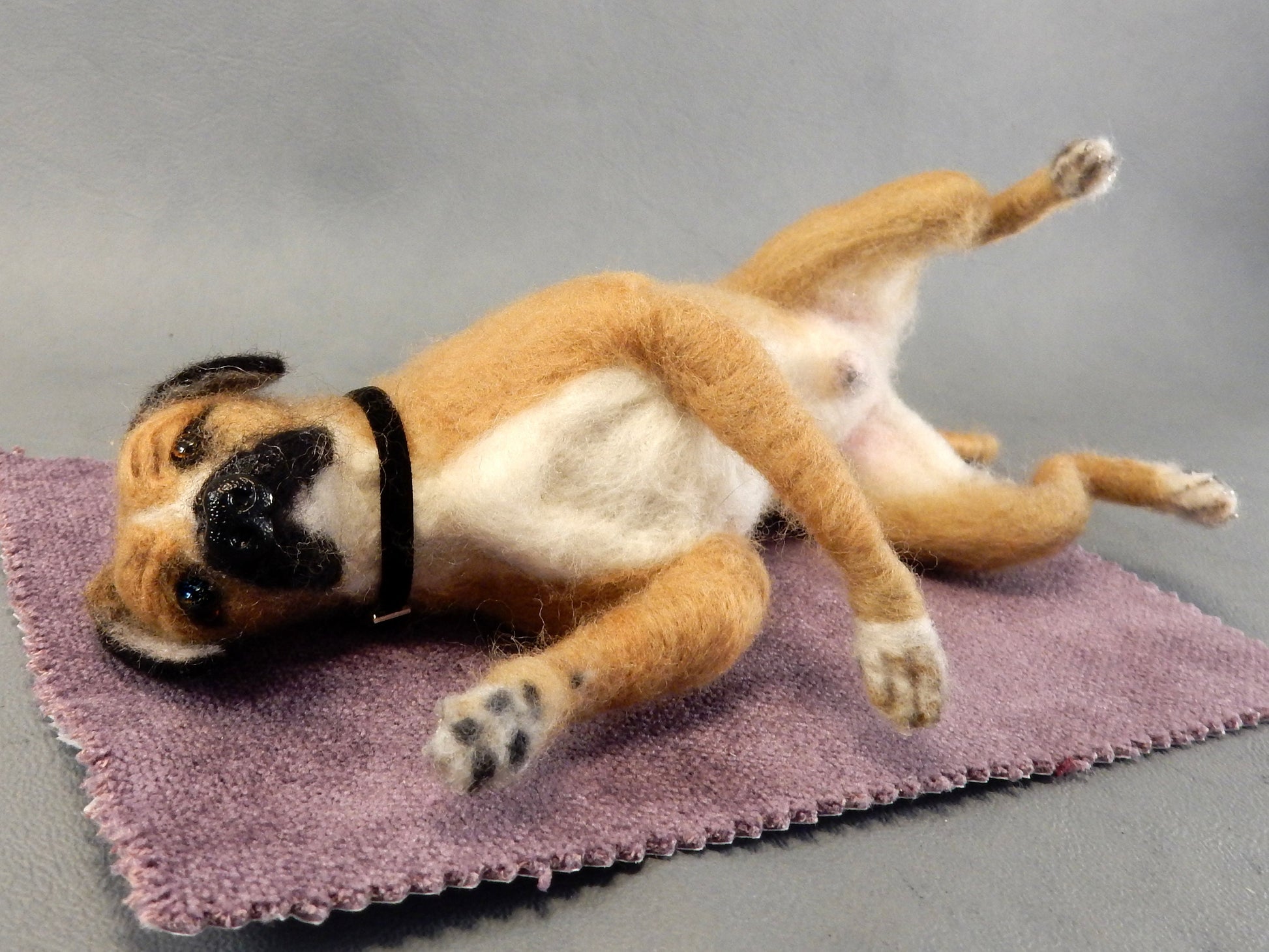 Custom dog replica Boxer needle felted 