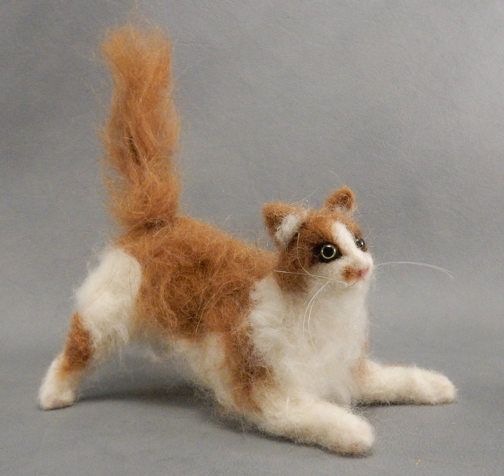 Red Maine Coon cat lover gift needle-felted cat miniature