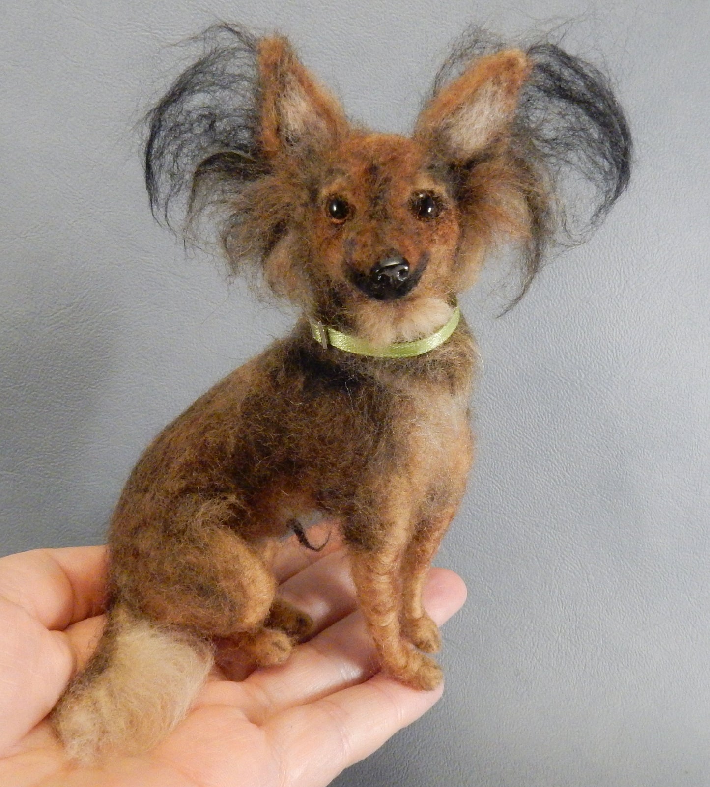 needle felted dog Russkiy Toy Terrier custom dog replica