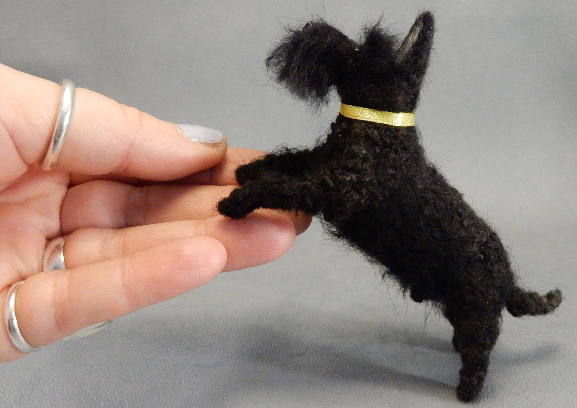 needle-felted dog replica Scottish Terrier 