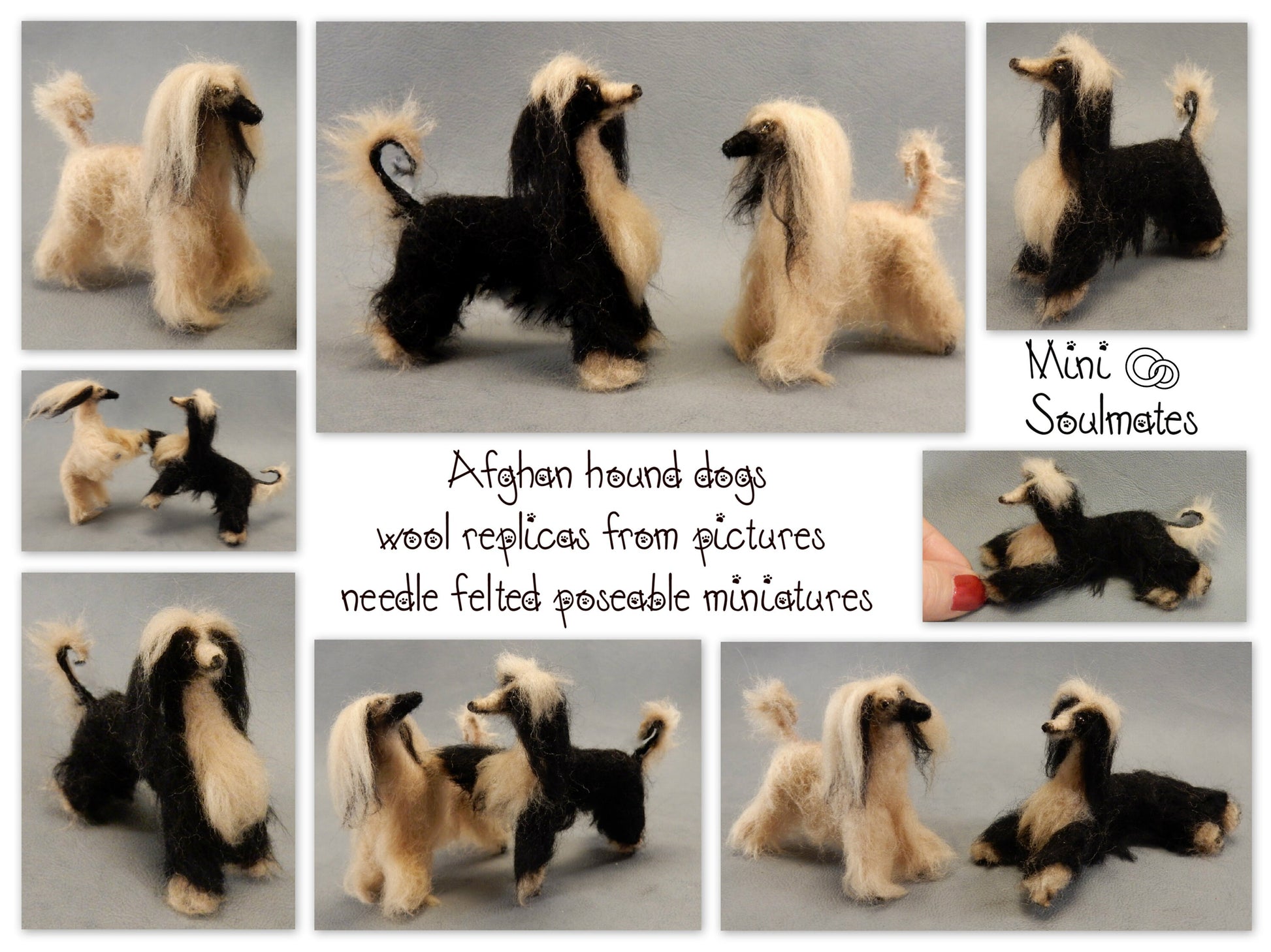 Afghan mount custom-felted dog replica