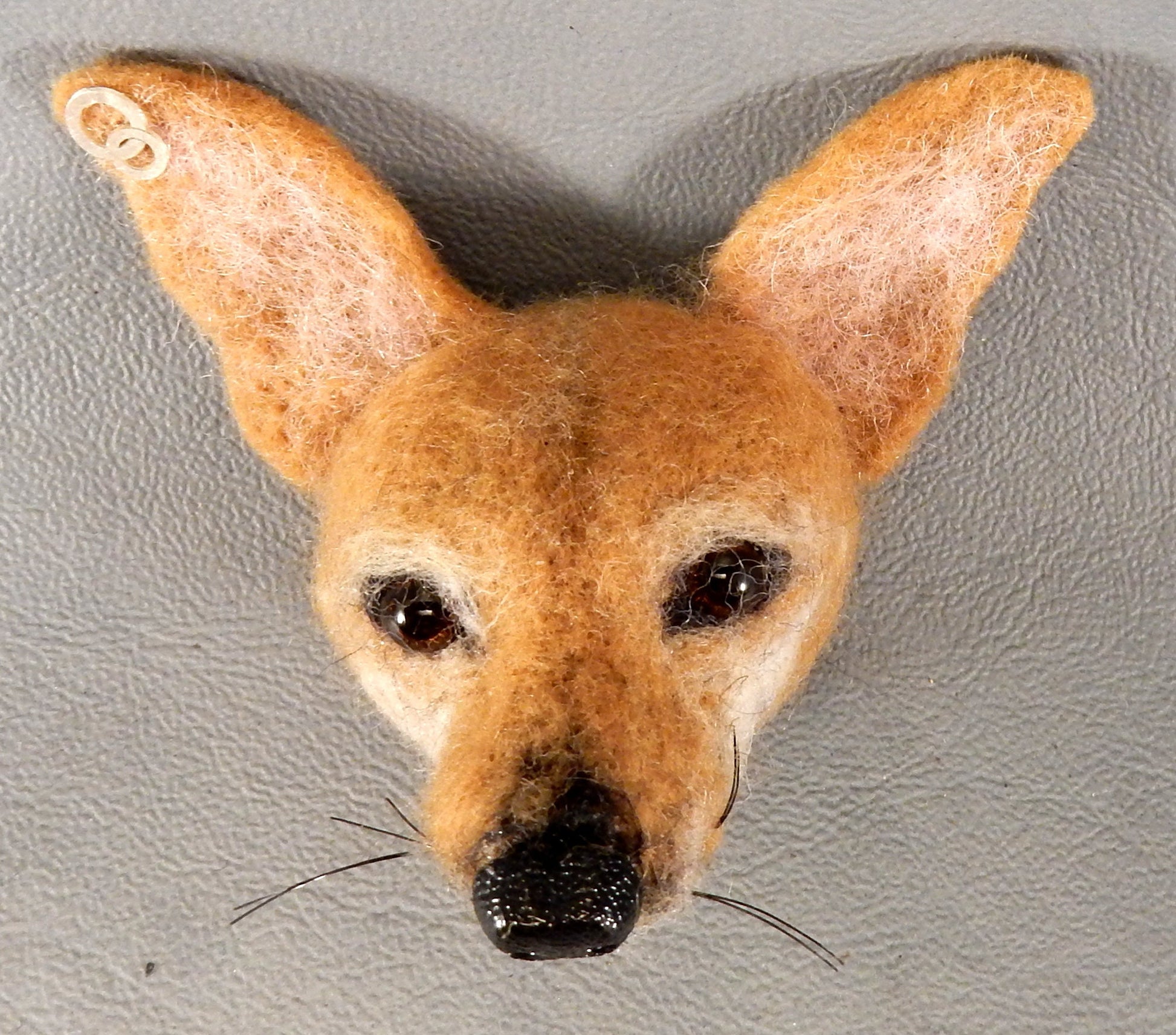 Pinscher pin needle-felted brooch