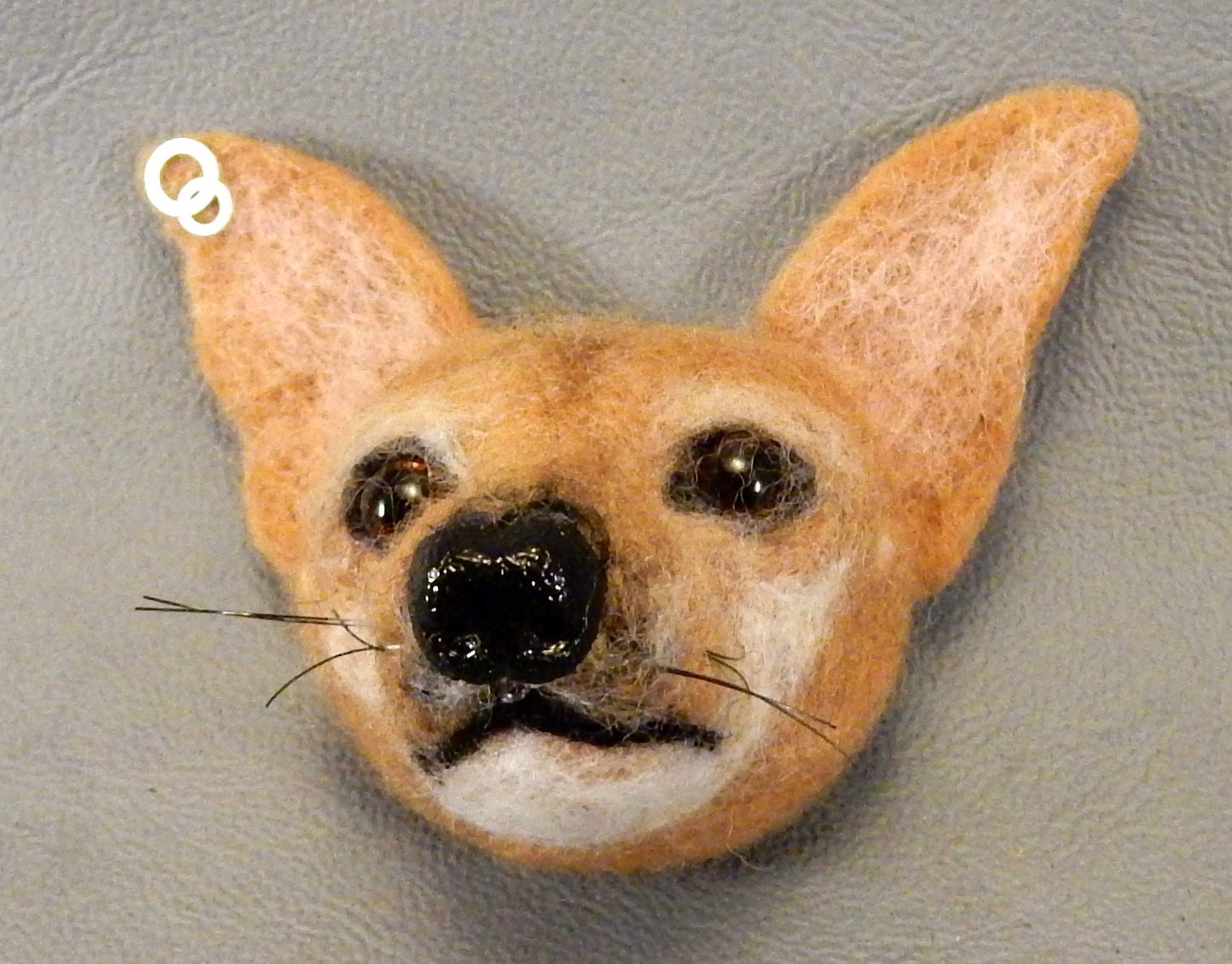 Pinscher pin needle-felted brooch