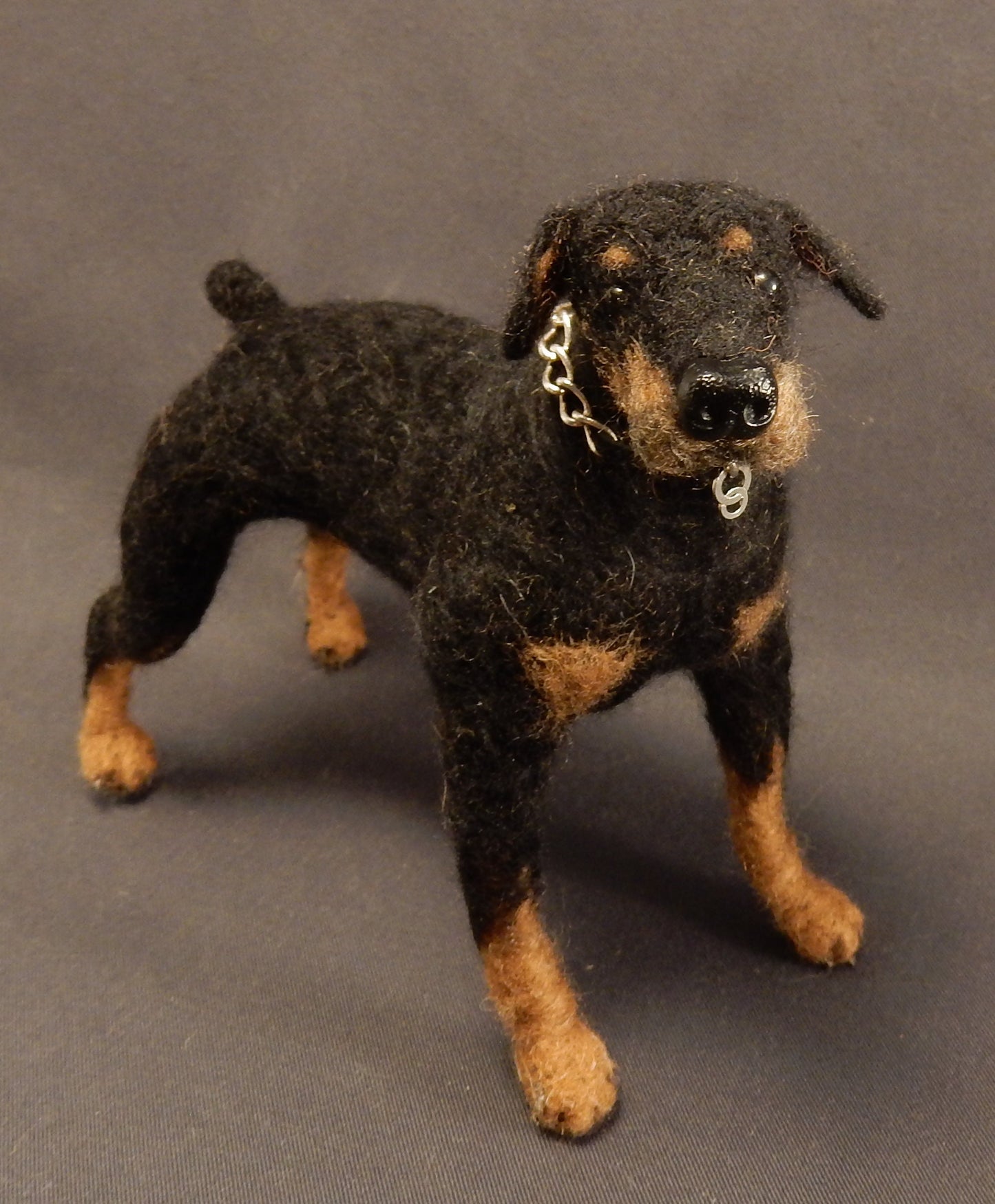 Doberman Pinscher needle-felted dog miniature