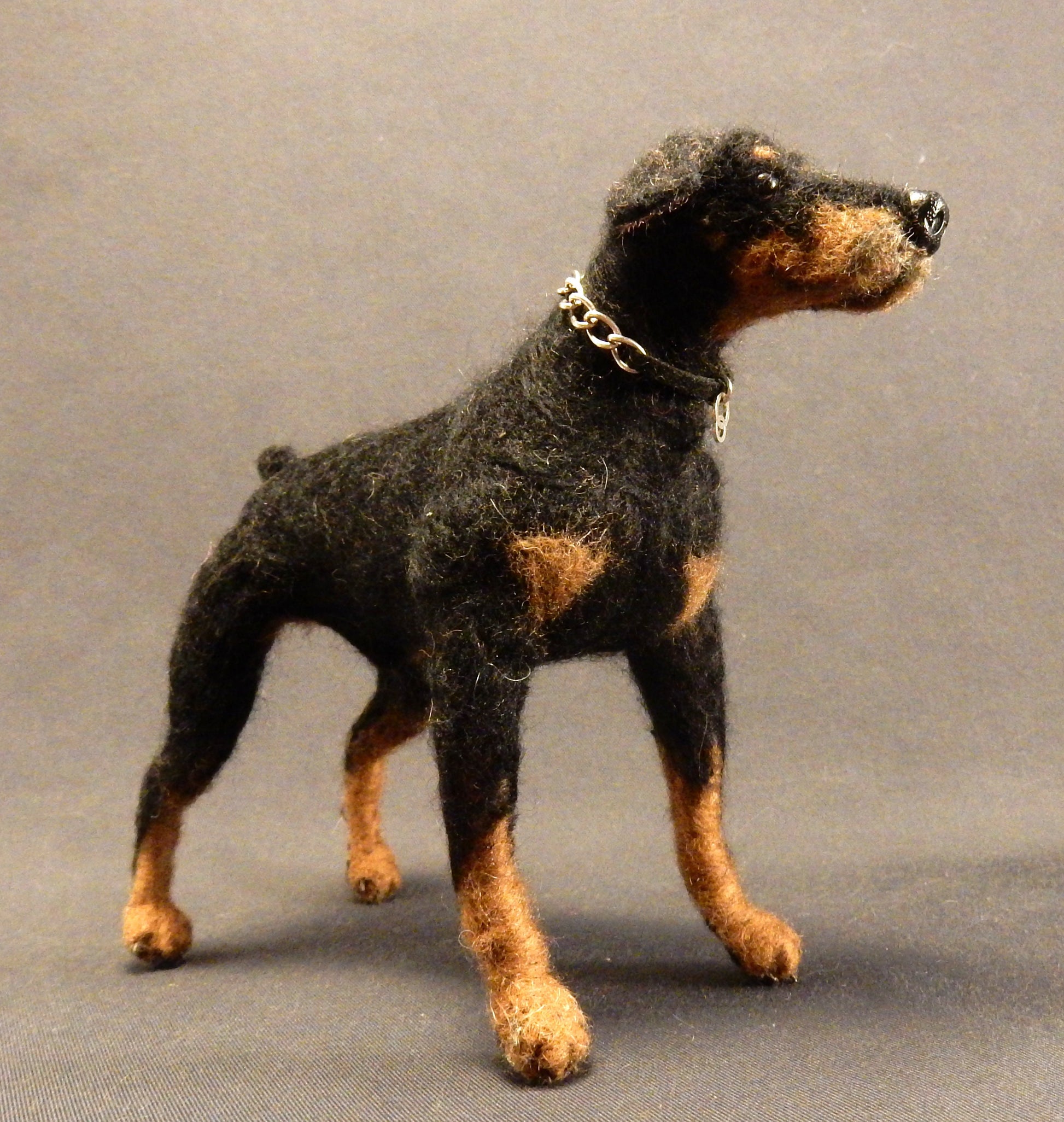 Doberman Pinscher needle-felted dog miniature