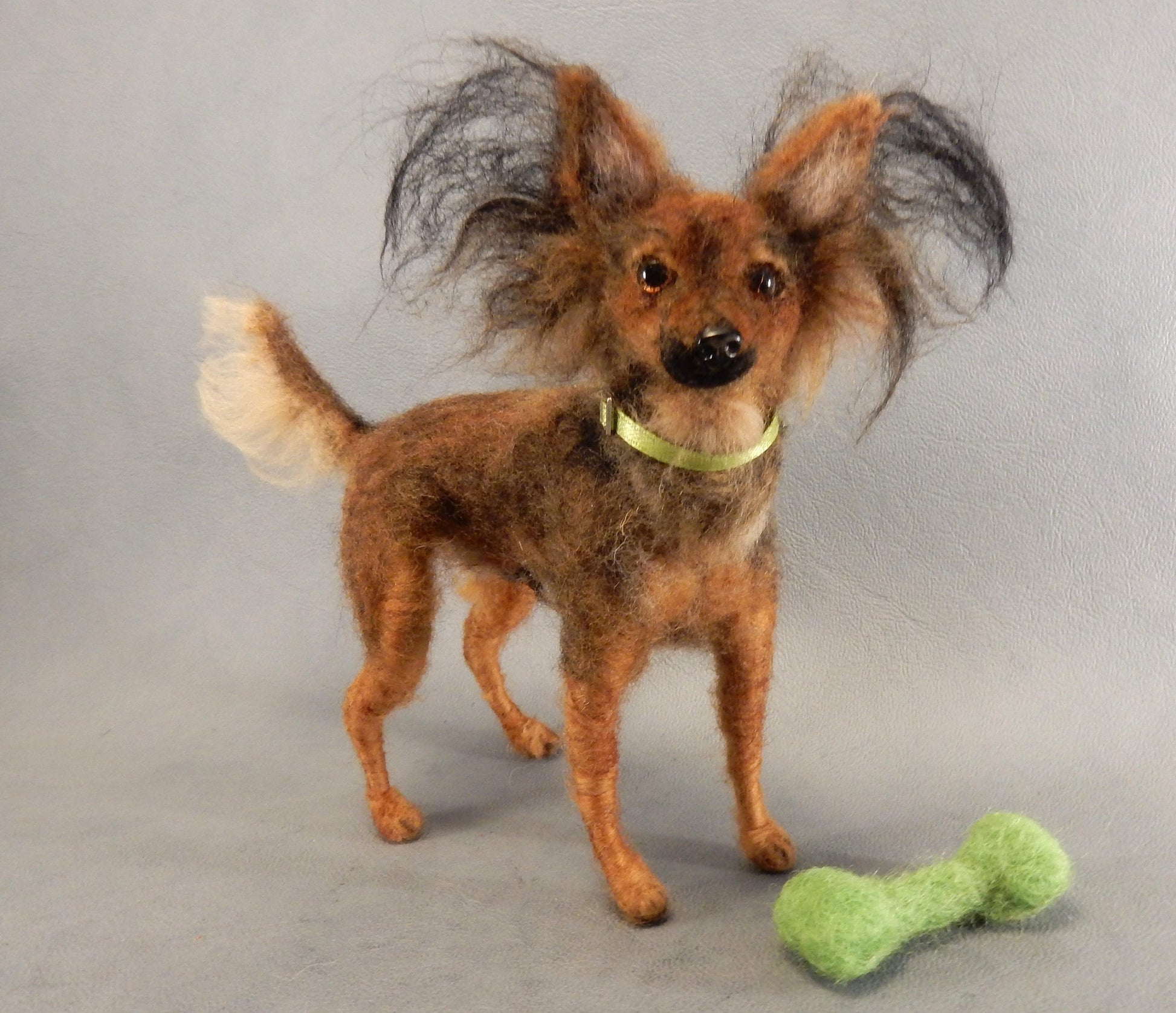 Needle-felted dog Russkiy Toy Terrier custom dog replica