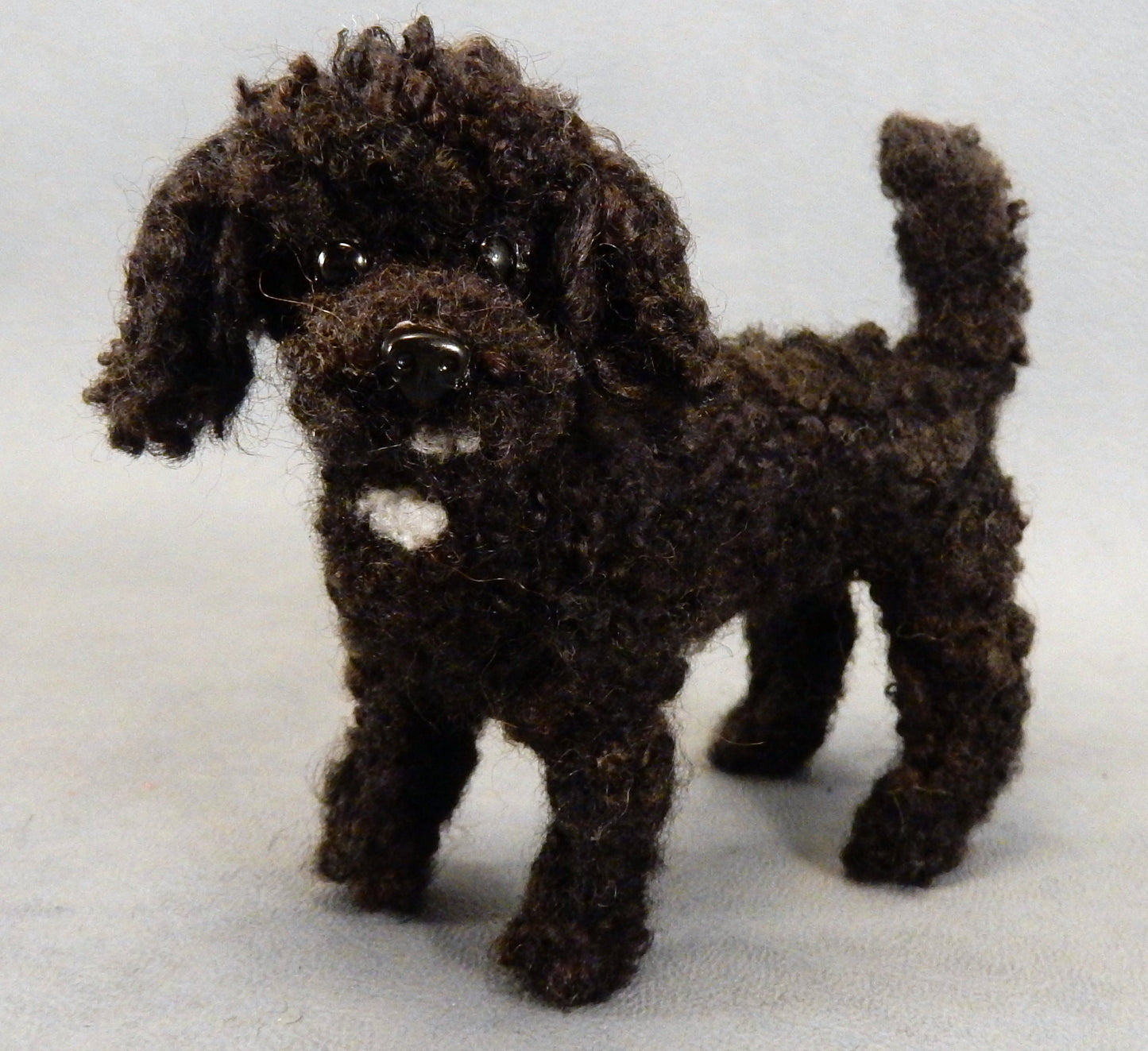 black Poodle needle-felted dog miniature