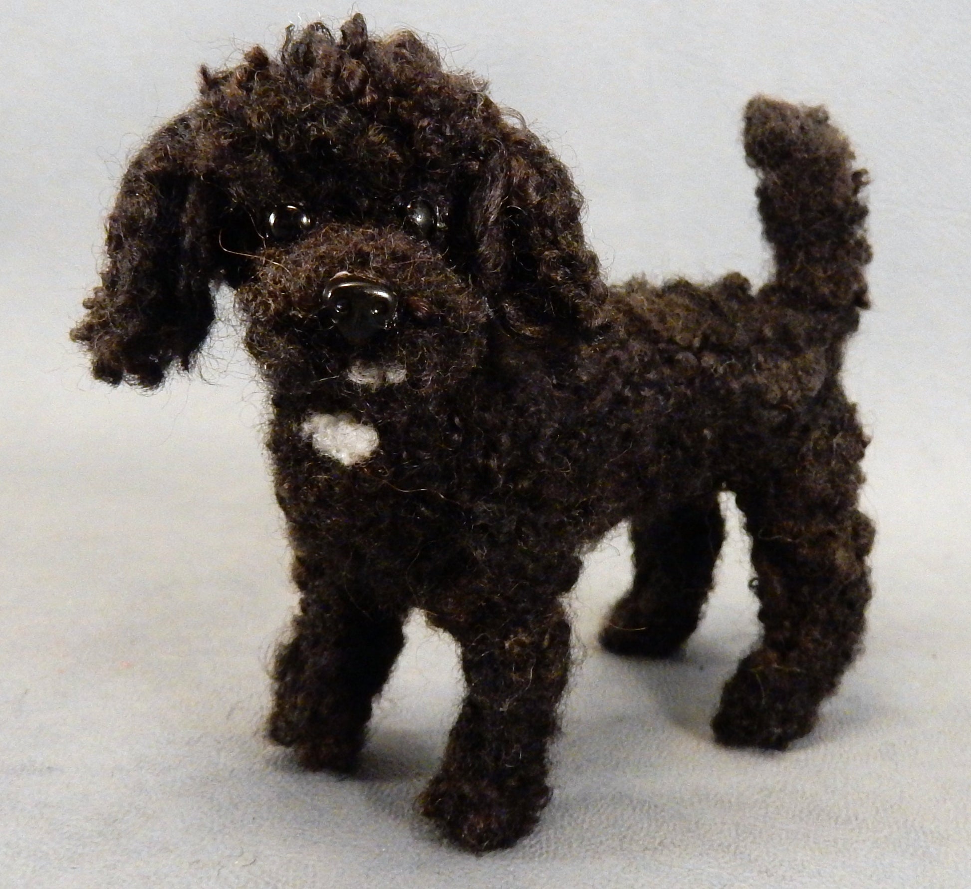 black Poodle needle-felted dog miniature