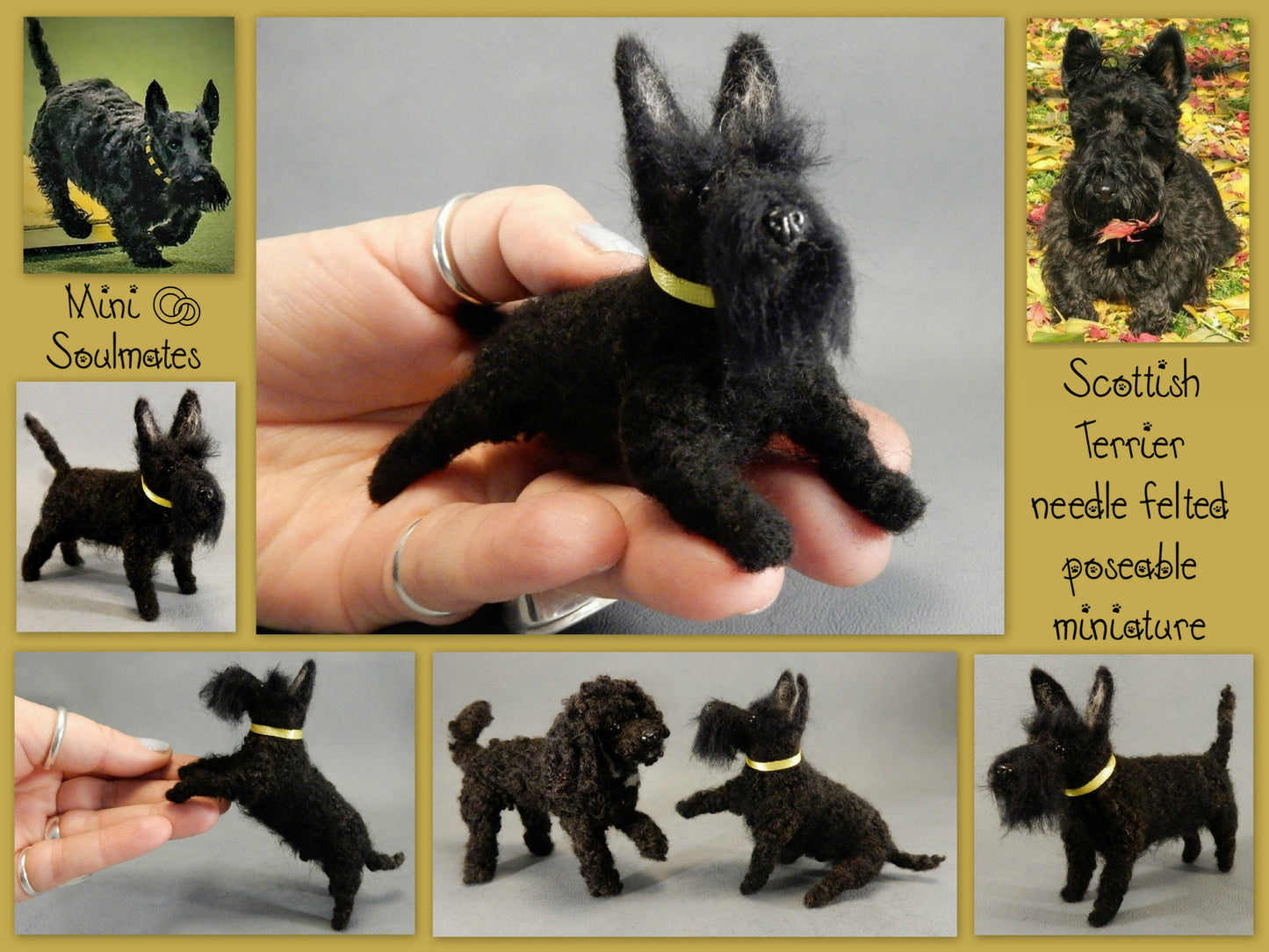 needle-felted dog replica Scottish Terrier 