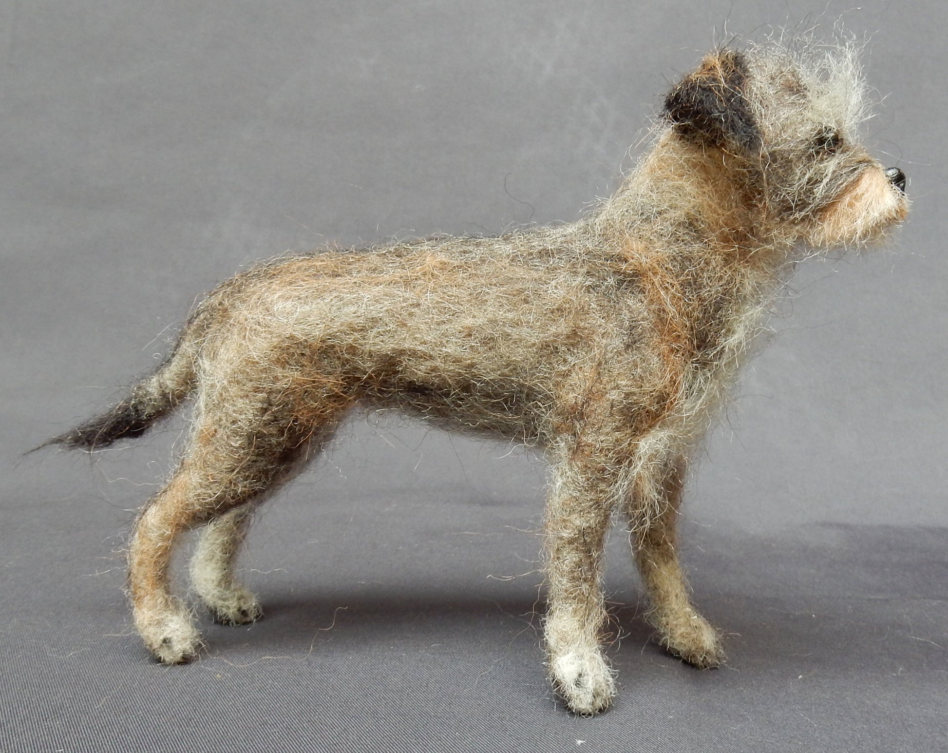 Schnauzer needle felt replica Kerry Blue Terrier dog sculpture