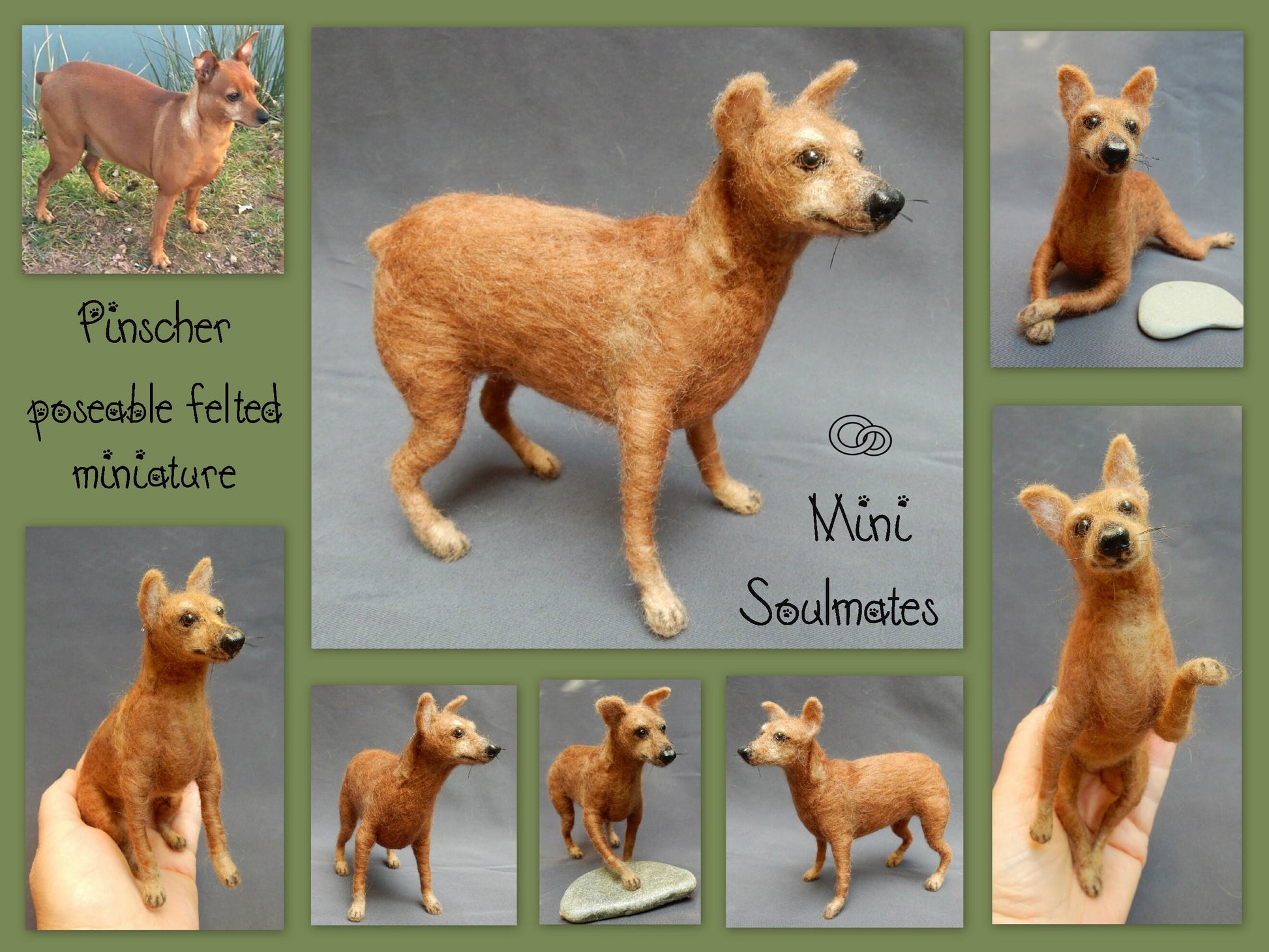 German Pinscher needle-felted dog miniature 