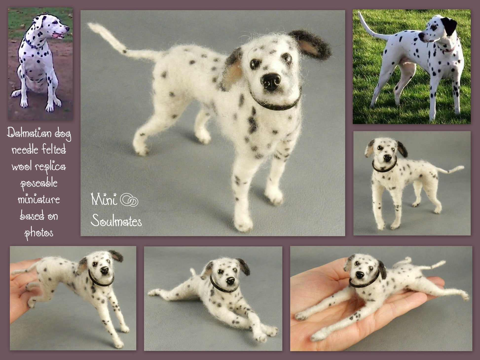 Dalmatian dog needle-felted dog miniature