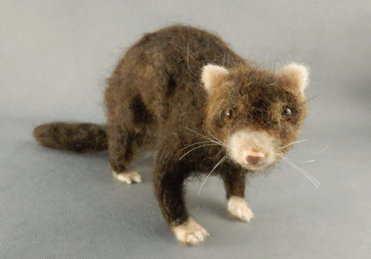 needle-felt ferret replica faux taxidermy