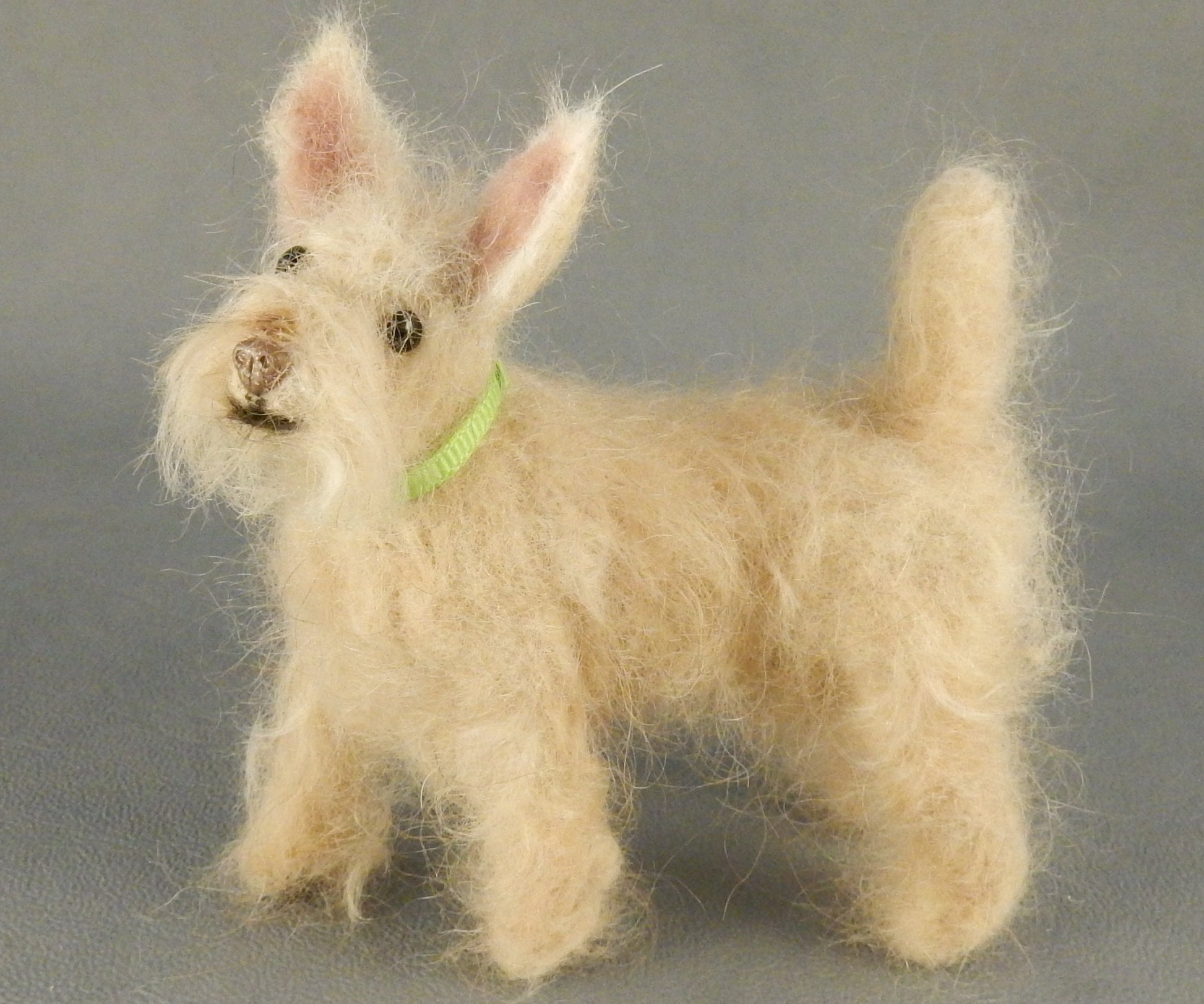 Needle-felted Wheaten Terrier mix breed felted dog replica