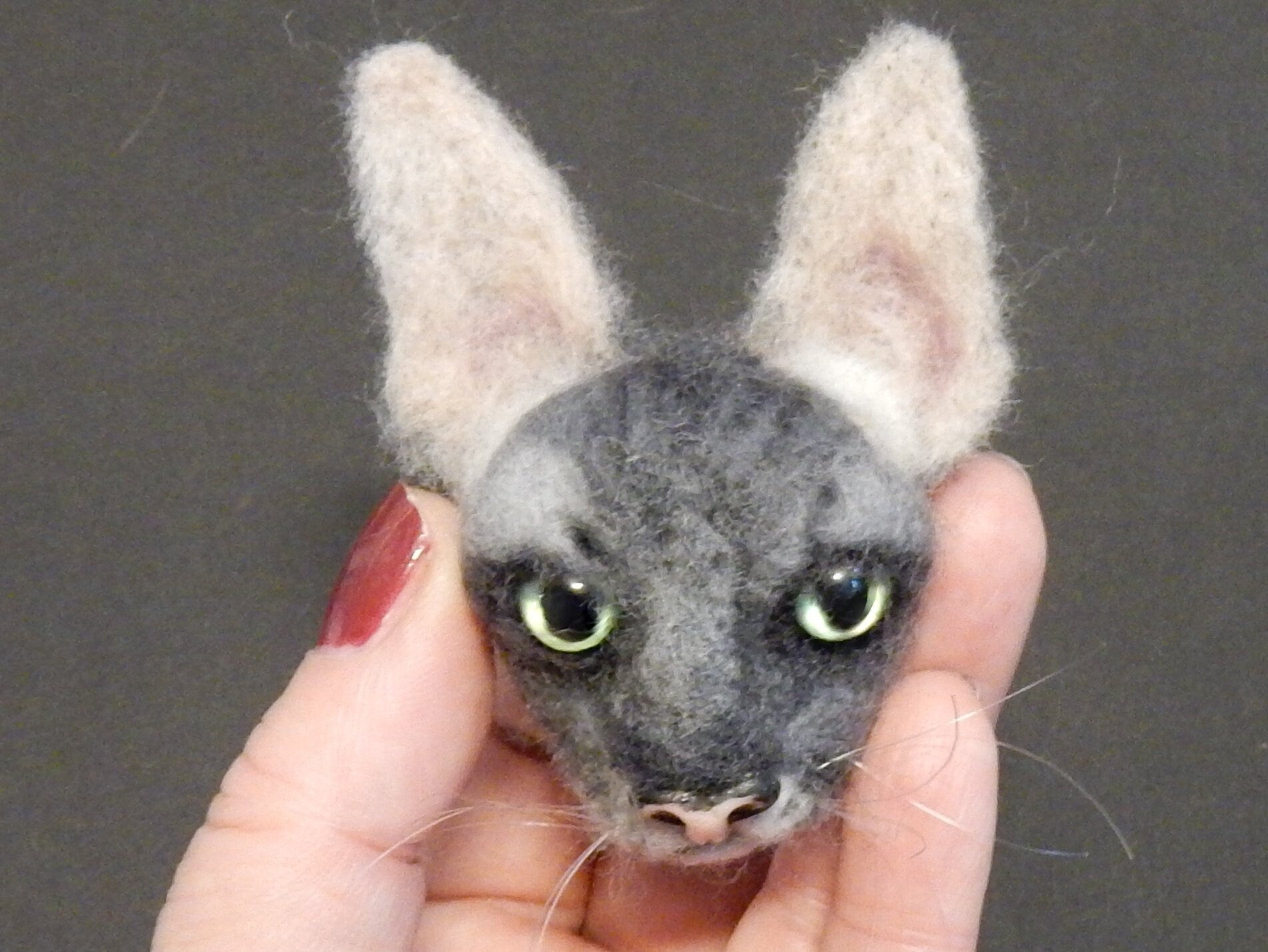 custom cat felt brooch