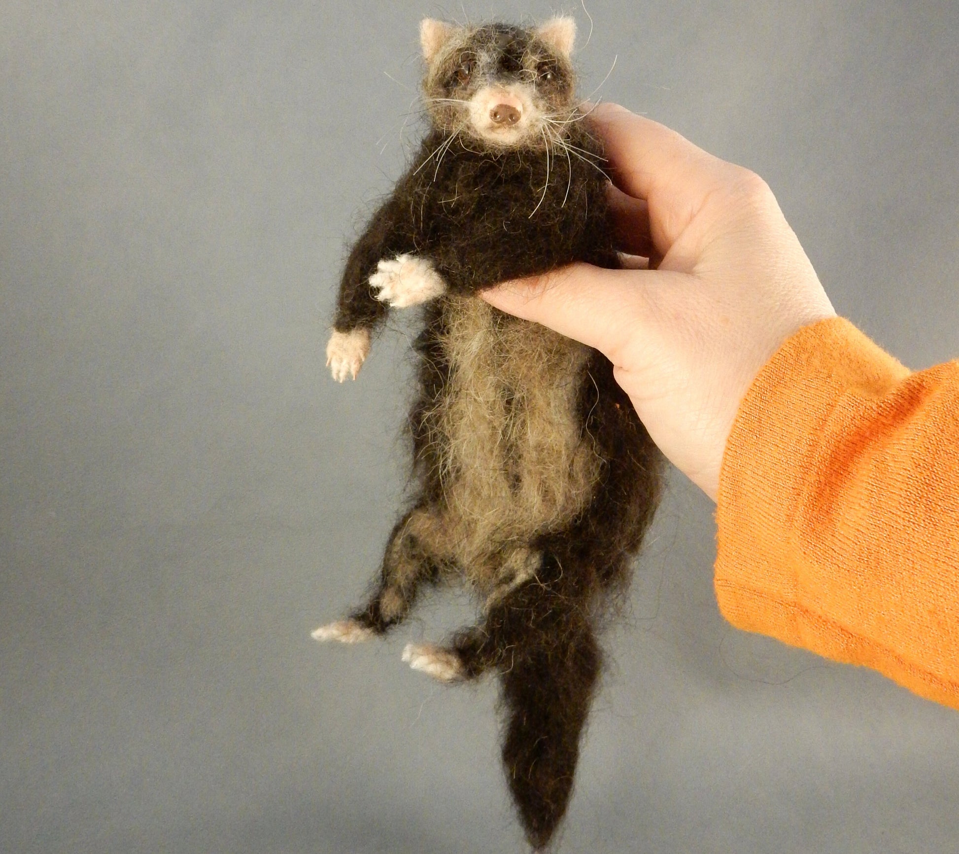 needle-felt ferret replica faux taxidermy