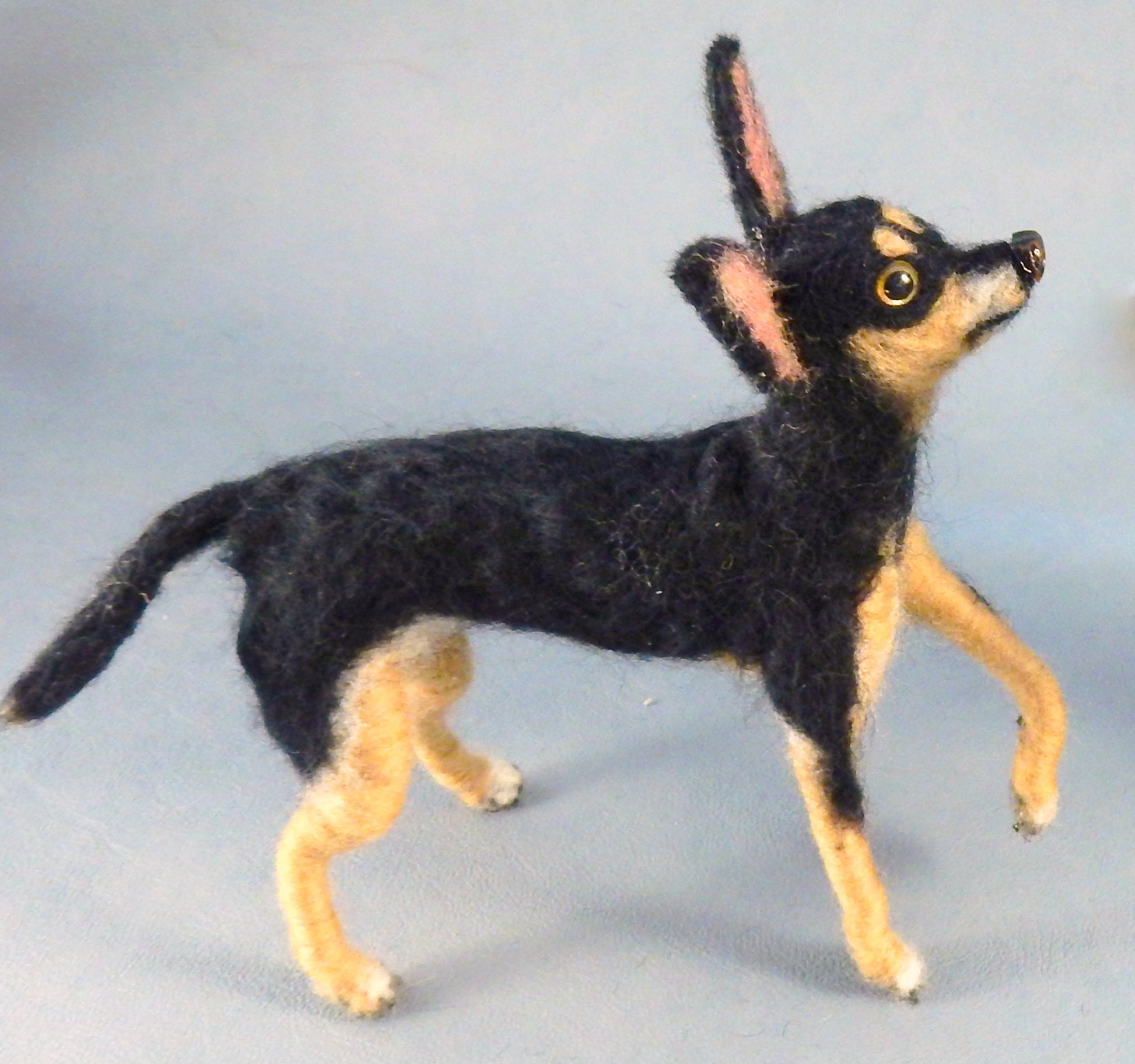 Prazsky Krysarik dog needle felted dog miniature Prager Rattler