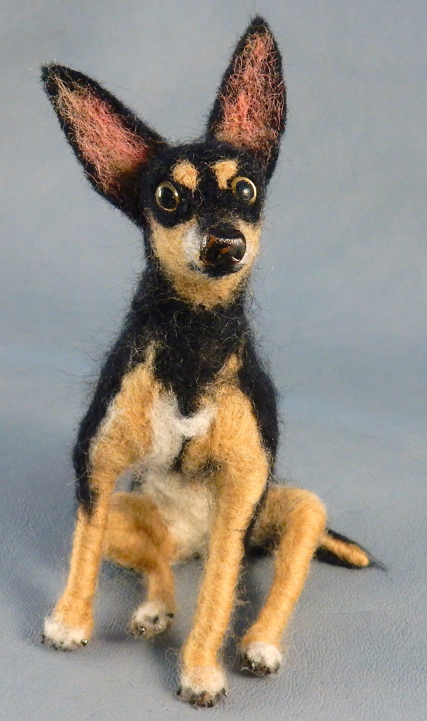 Prazsky Krysarik dog needle felted dog miniature Prager Rattler