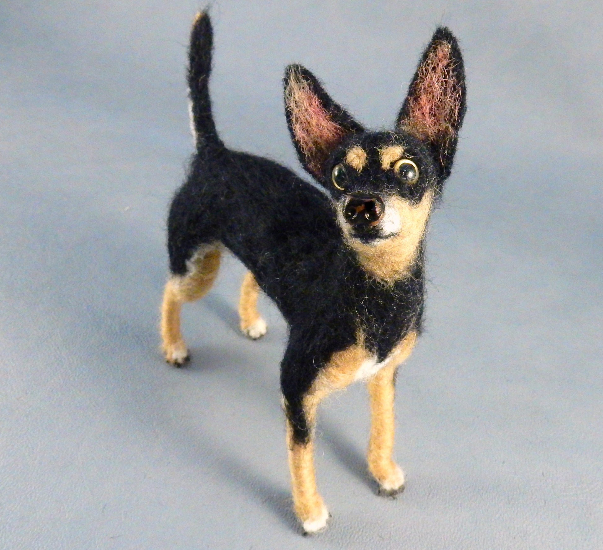 Prazsky Krysarik dog needle felted dog miniature Prager Rattler