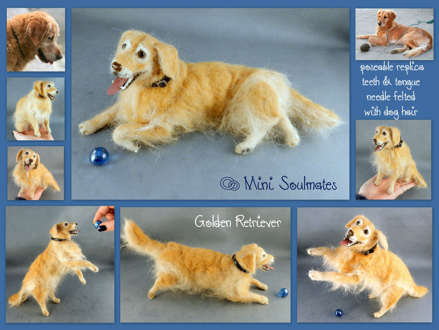 Golden Retriever needle-felted dog miniature