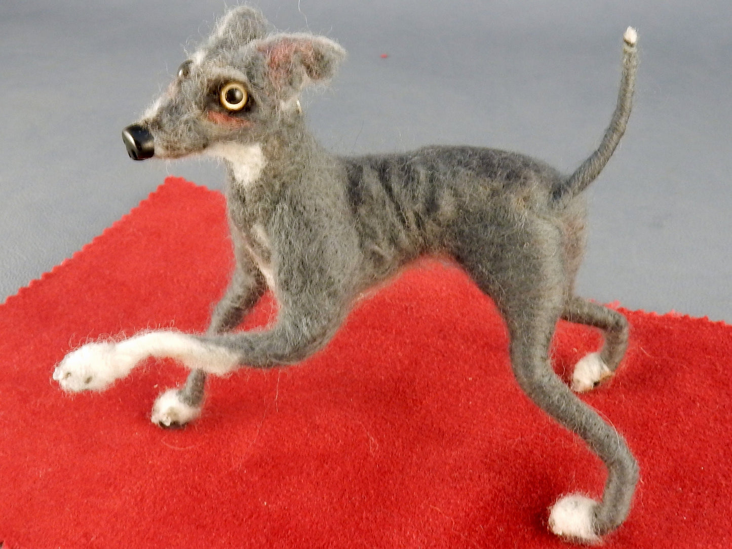 Italian Greyhound needle felted dog miniature custom felted dog replica