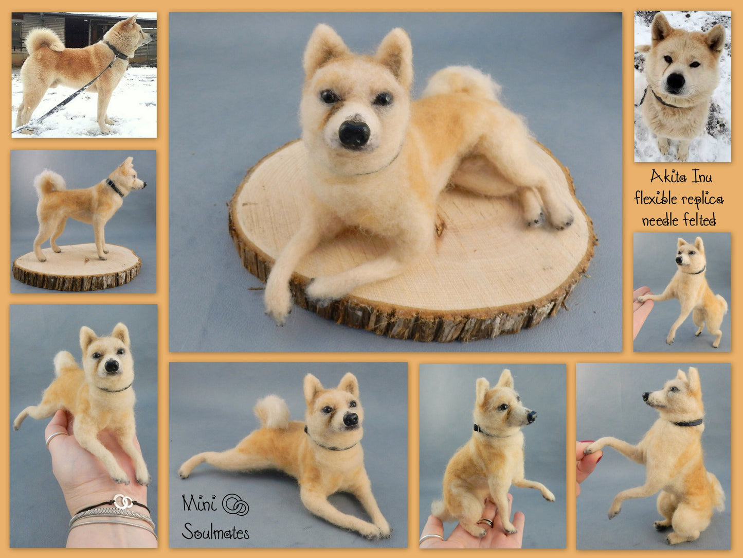 Akita Inu needle felt dog replica