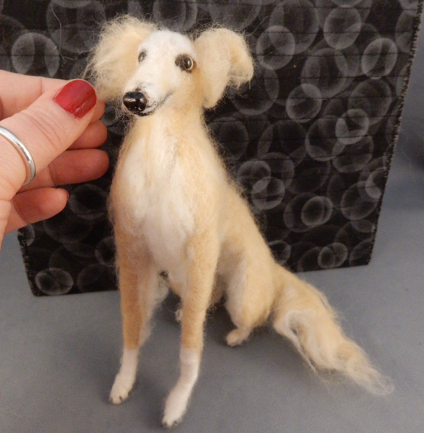 Silken Windsprite needle-felted dog miniature