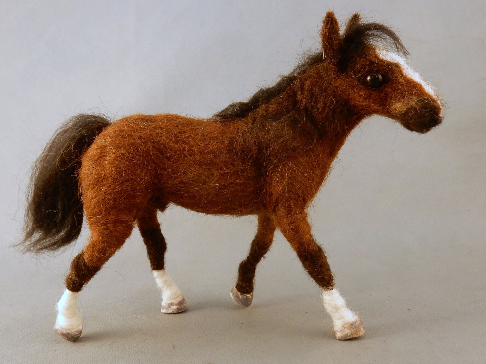 needle-felted horse sculpture