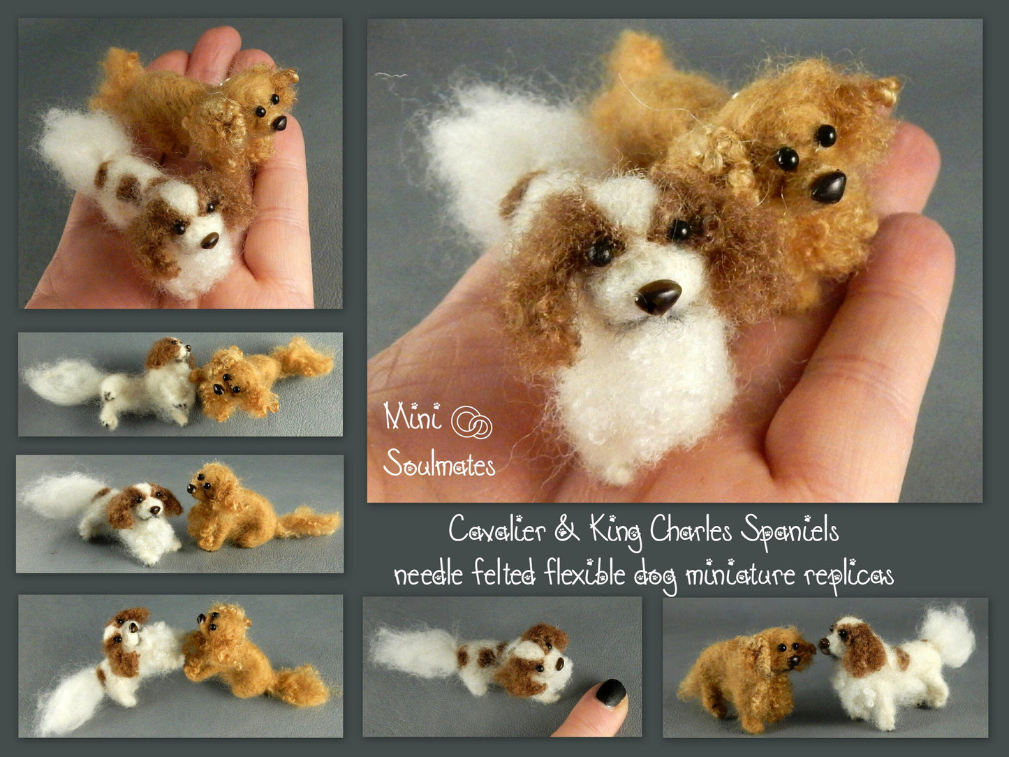 Cavalier King Charles Spaniel custom felted dog soft sculpture 