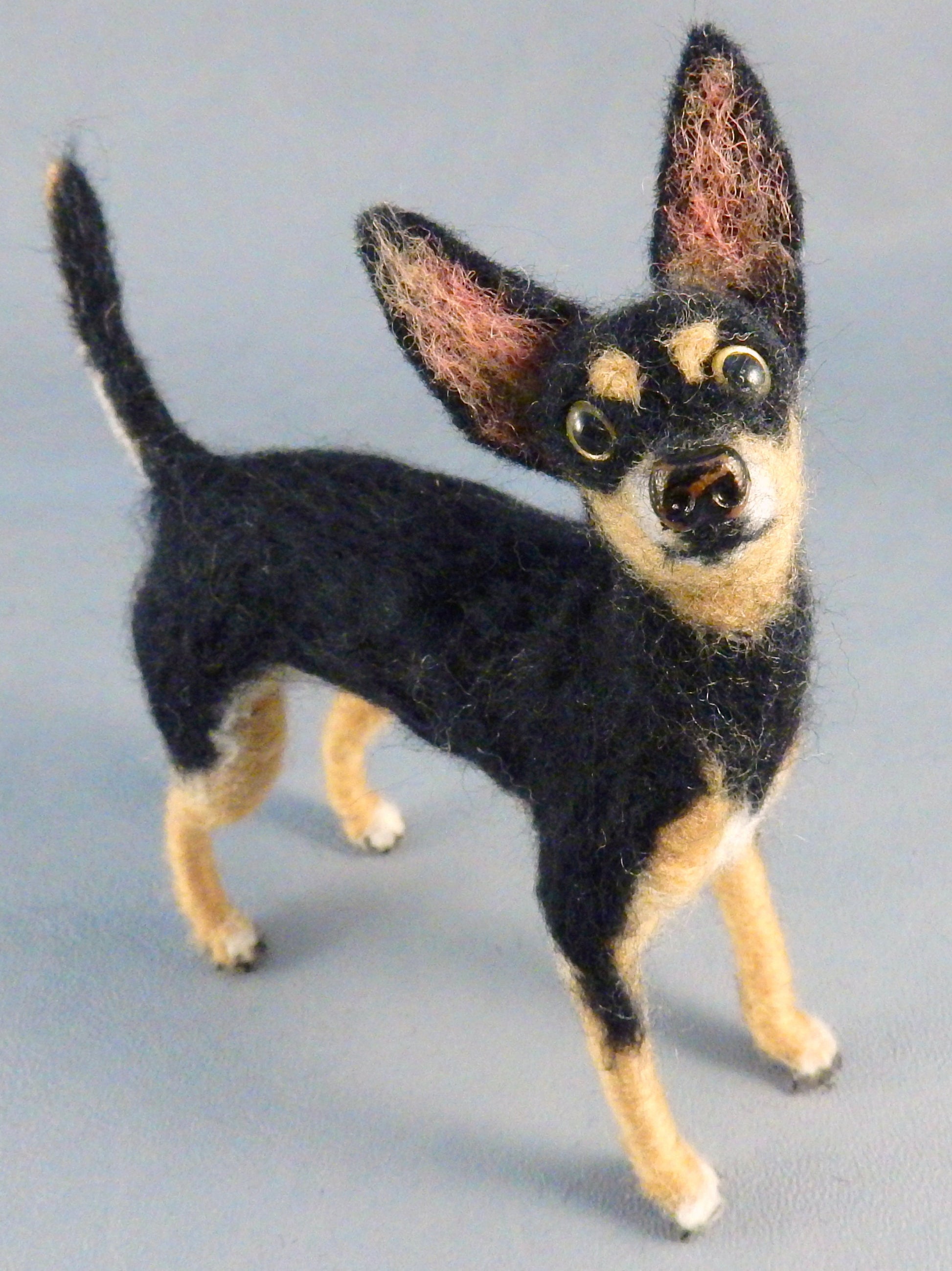 Prazsky Krysarik dog needle felted dog miniature Prager Rattler