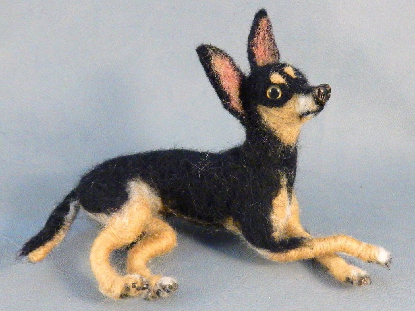 Prazsky Krysarik dog needle felted dog miniature Prager Rattler