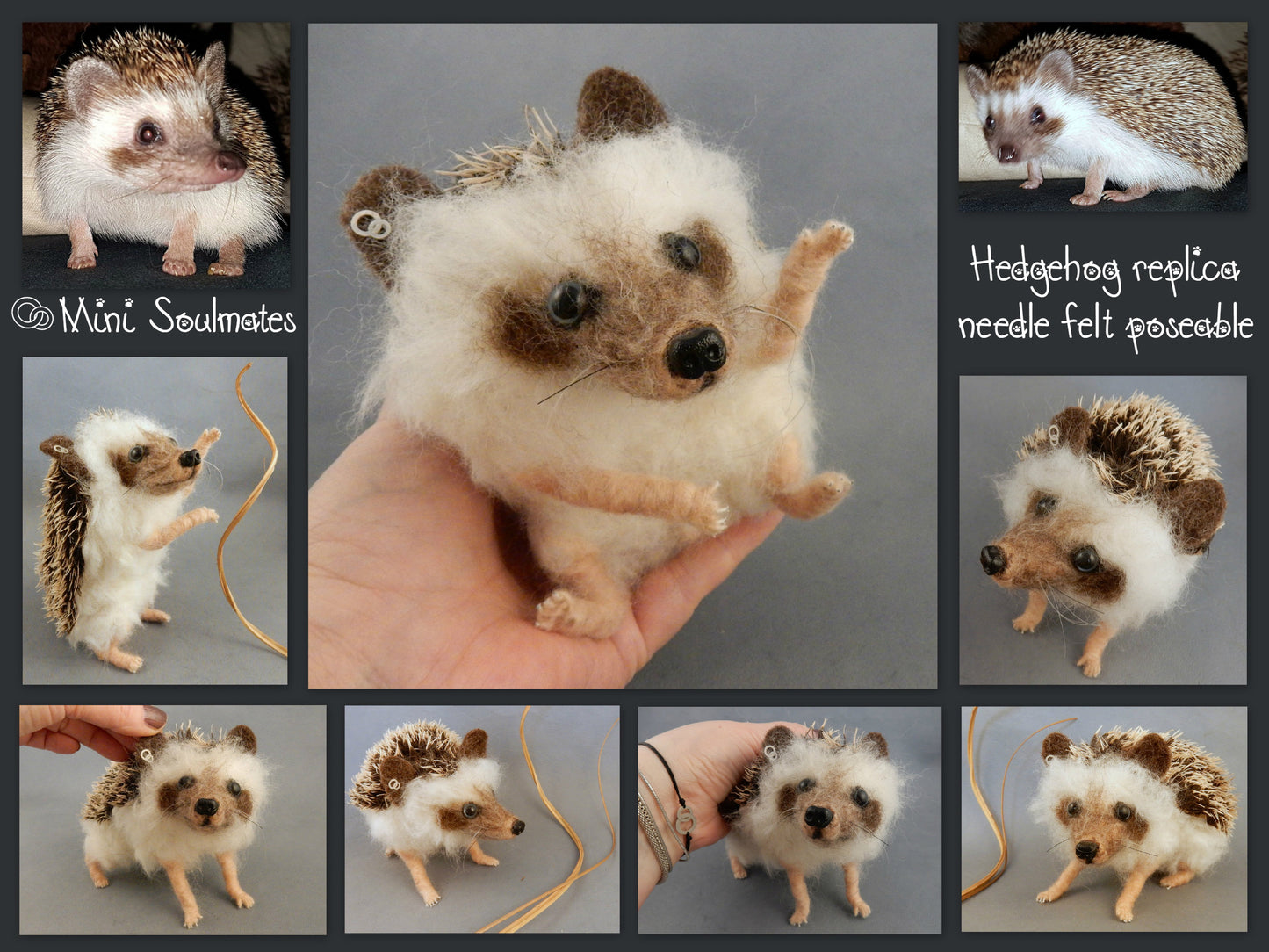 unique hedgehog felting faux taxidermy wool replica