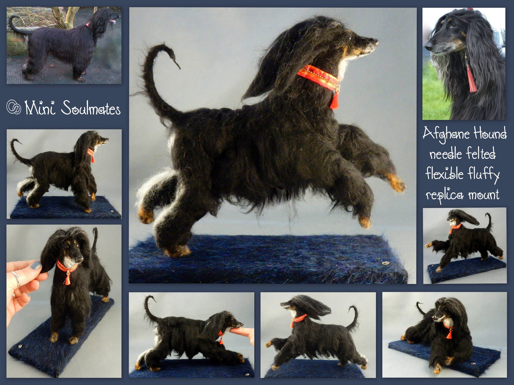 Afghan hound custom felted dog replica 