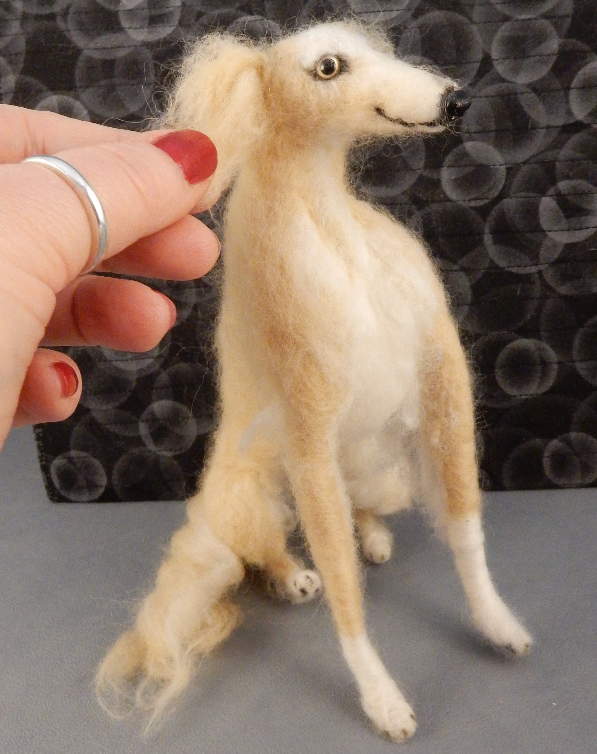 Silken Windsprite needle-felted dog miniature