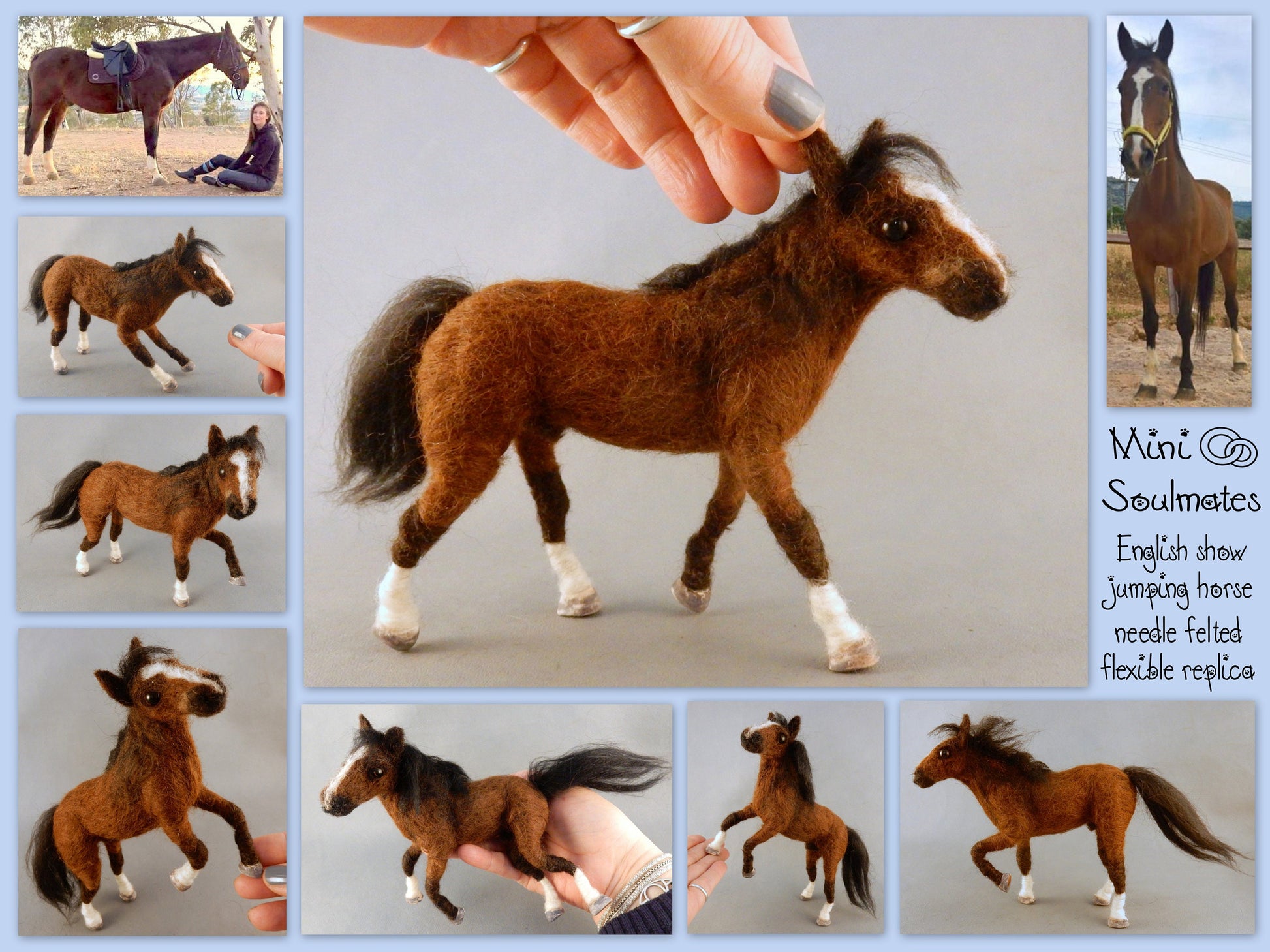 needle felted horse gift sport horse sculpture show jumping horse