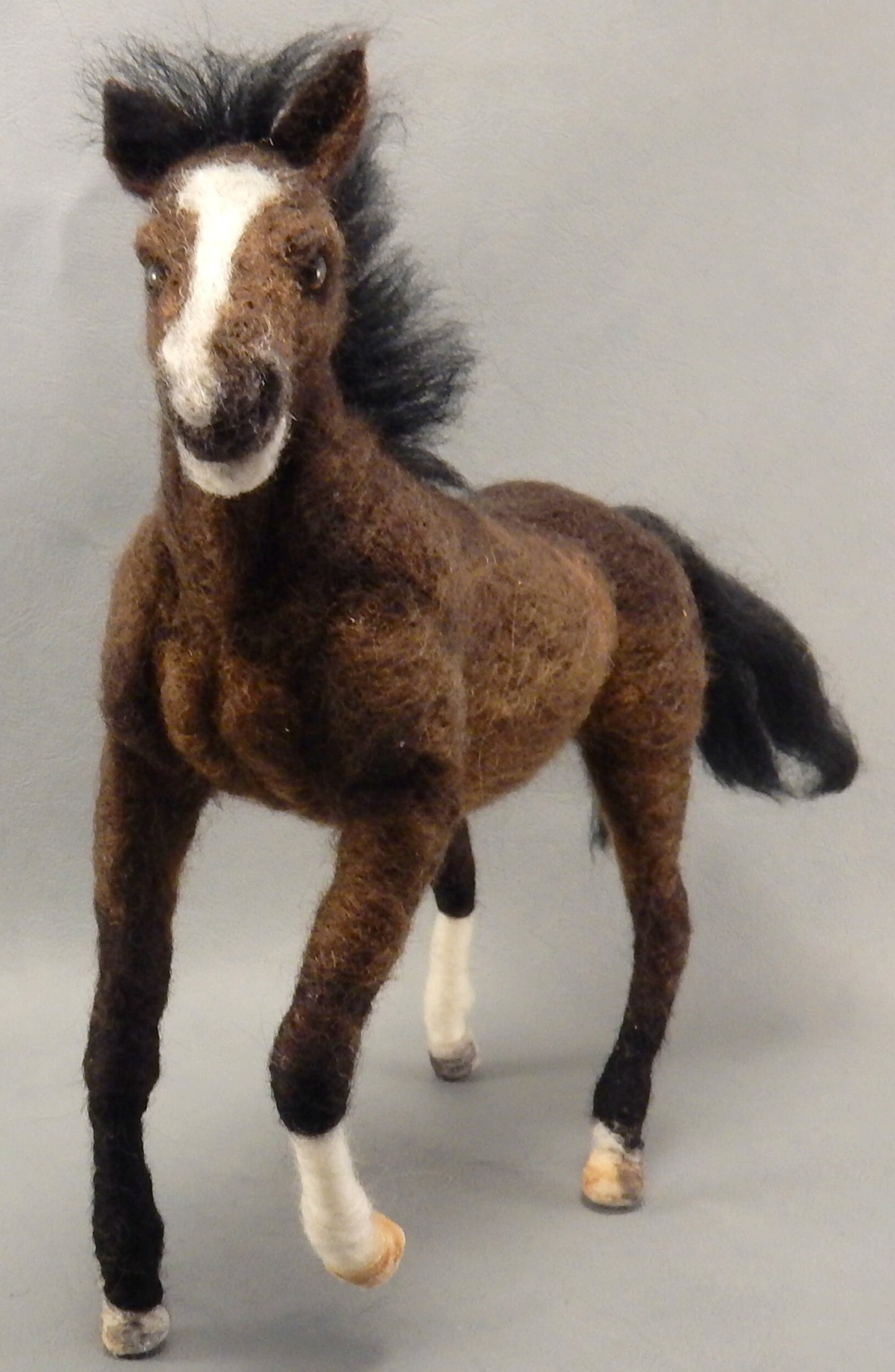 needle-felted horse sculpture