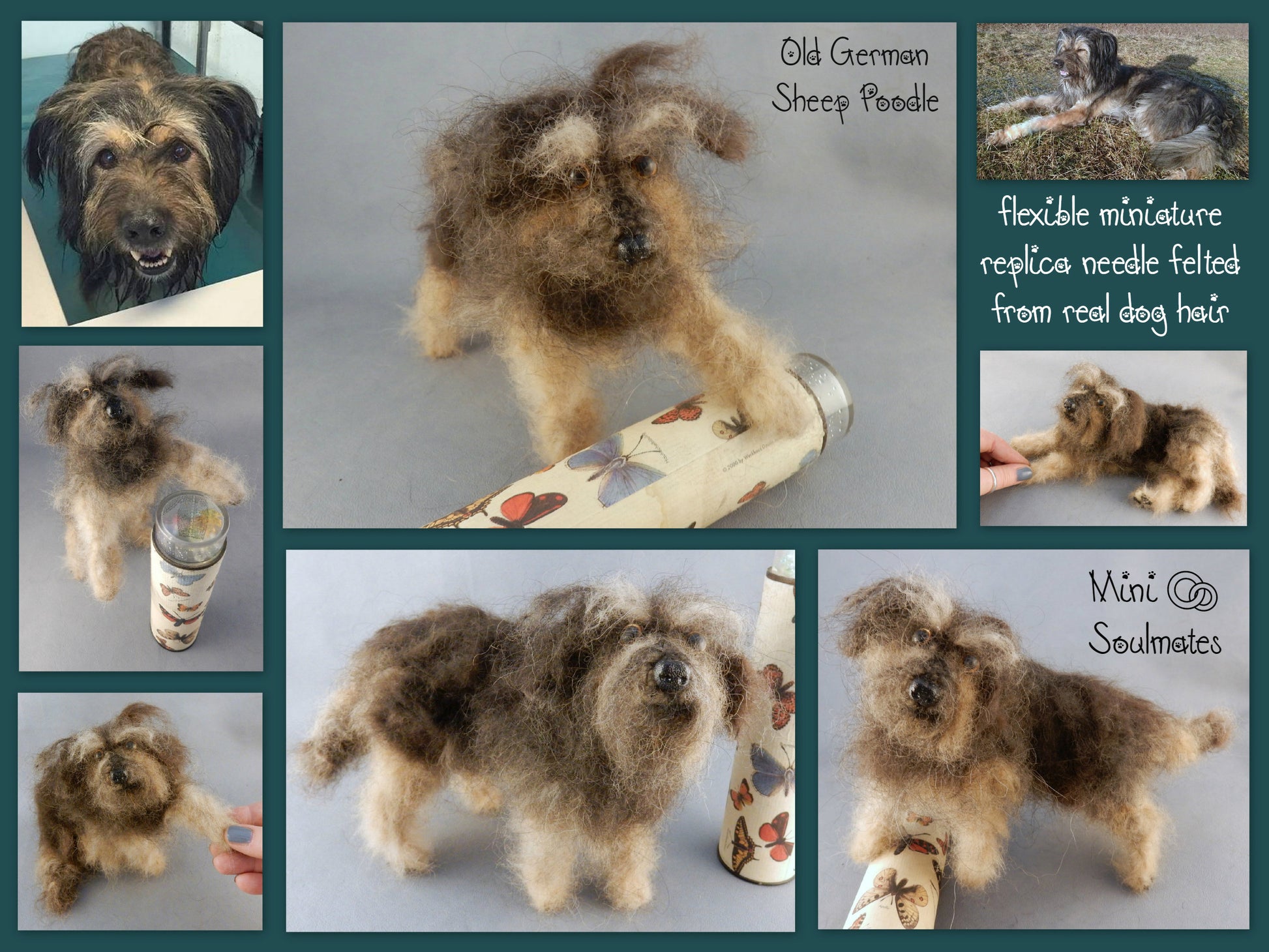 Deerhound needle-felted dog keepsake