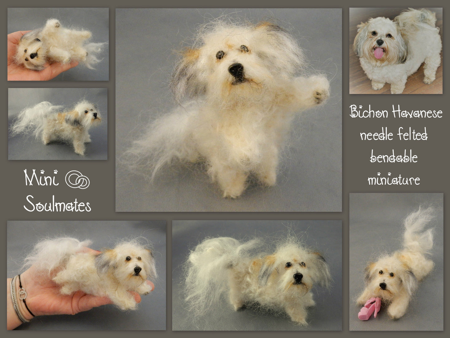 Havanese needle-felted dog miniature custom dog replica