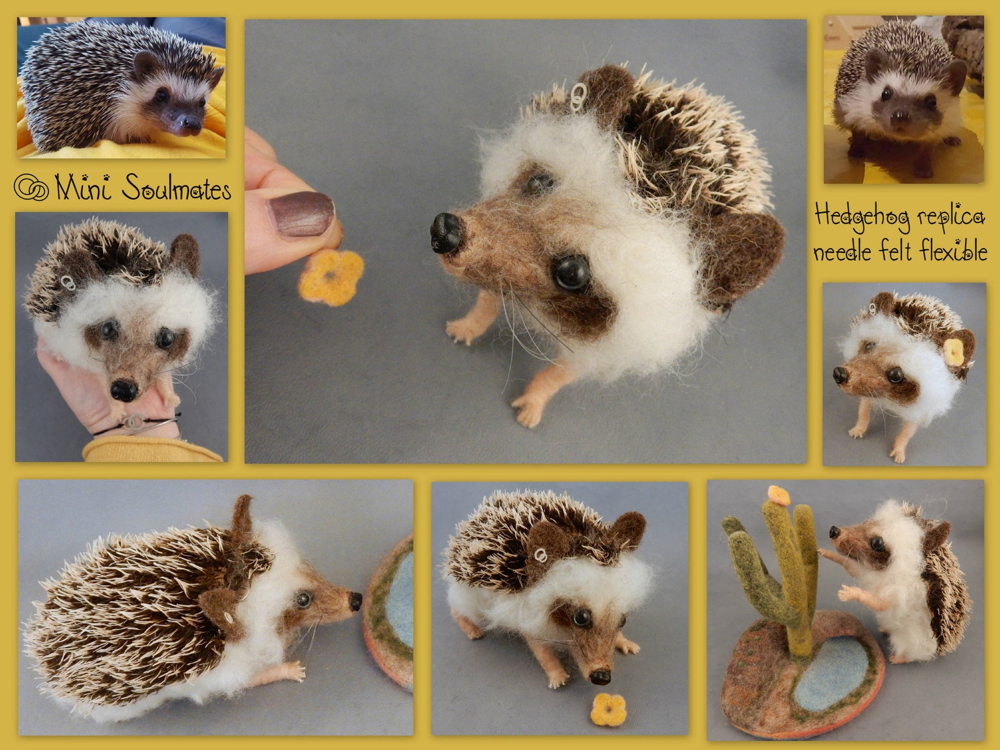 unique hedgehog felting faux taxidermy wool replica