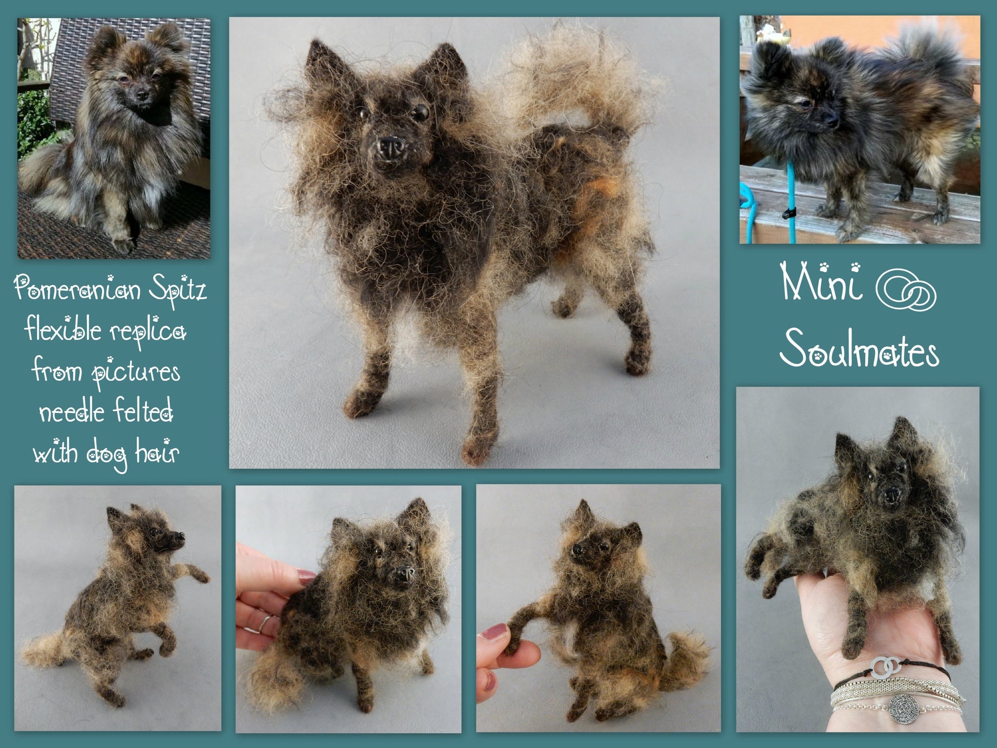 Spitz custom-felted dog miniature Pomeranian look-alike custom dog replica