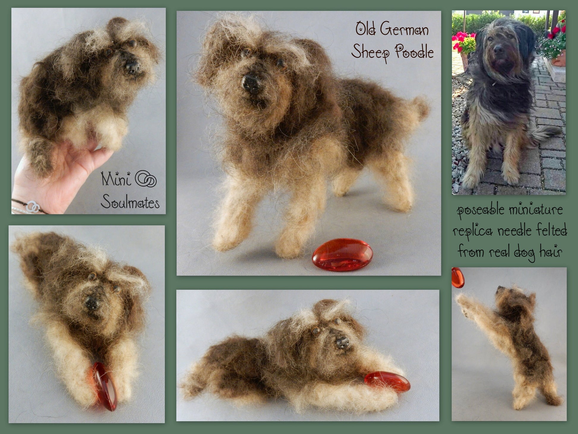 Deerhound needle-felted dog keepsake