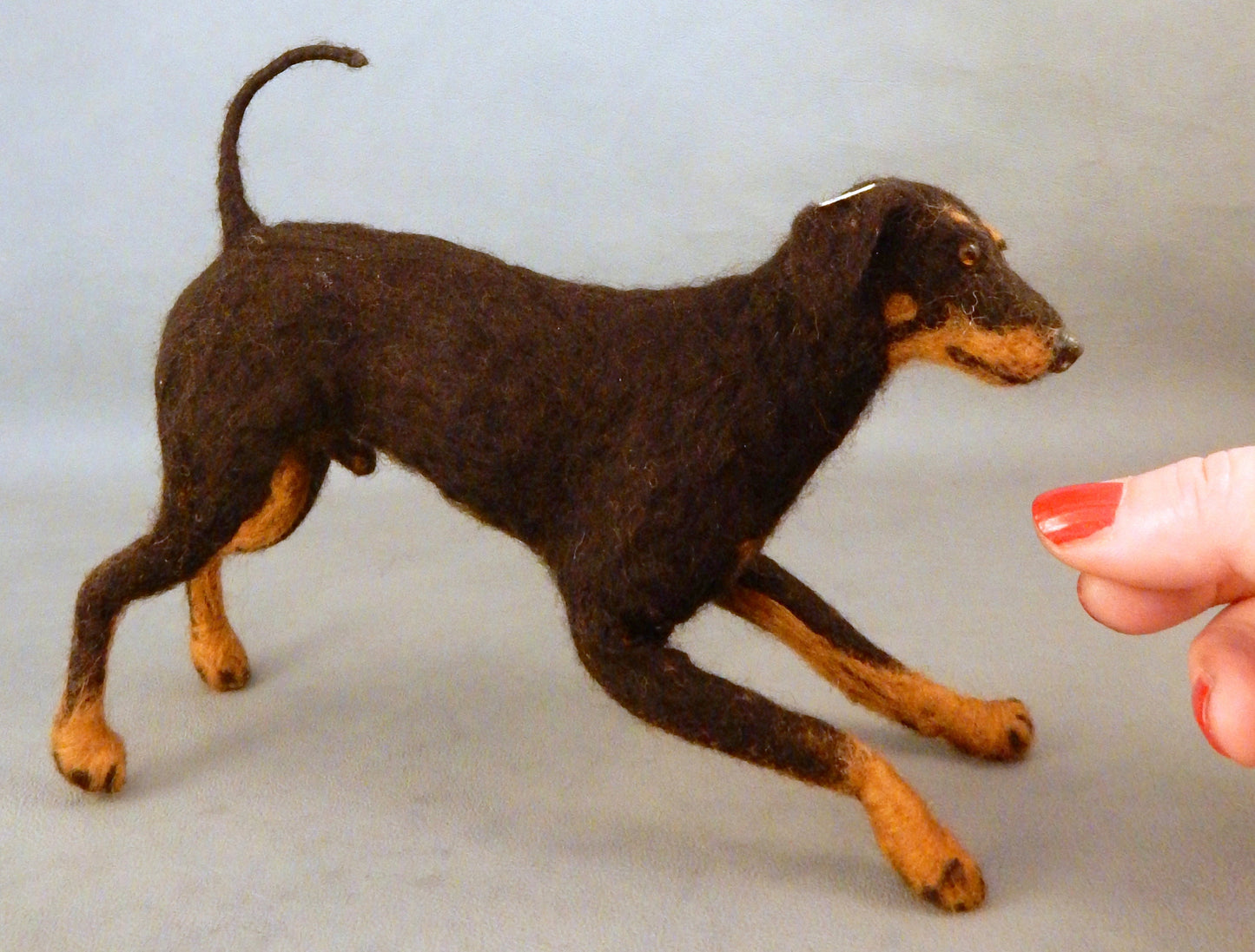 Doberman Pinscher needle-felted dog miniature