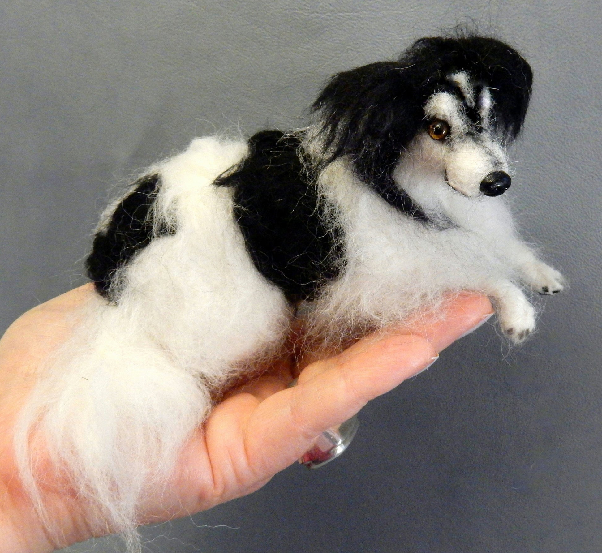 Border Collie needle-felt dog miniature custom dog replica