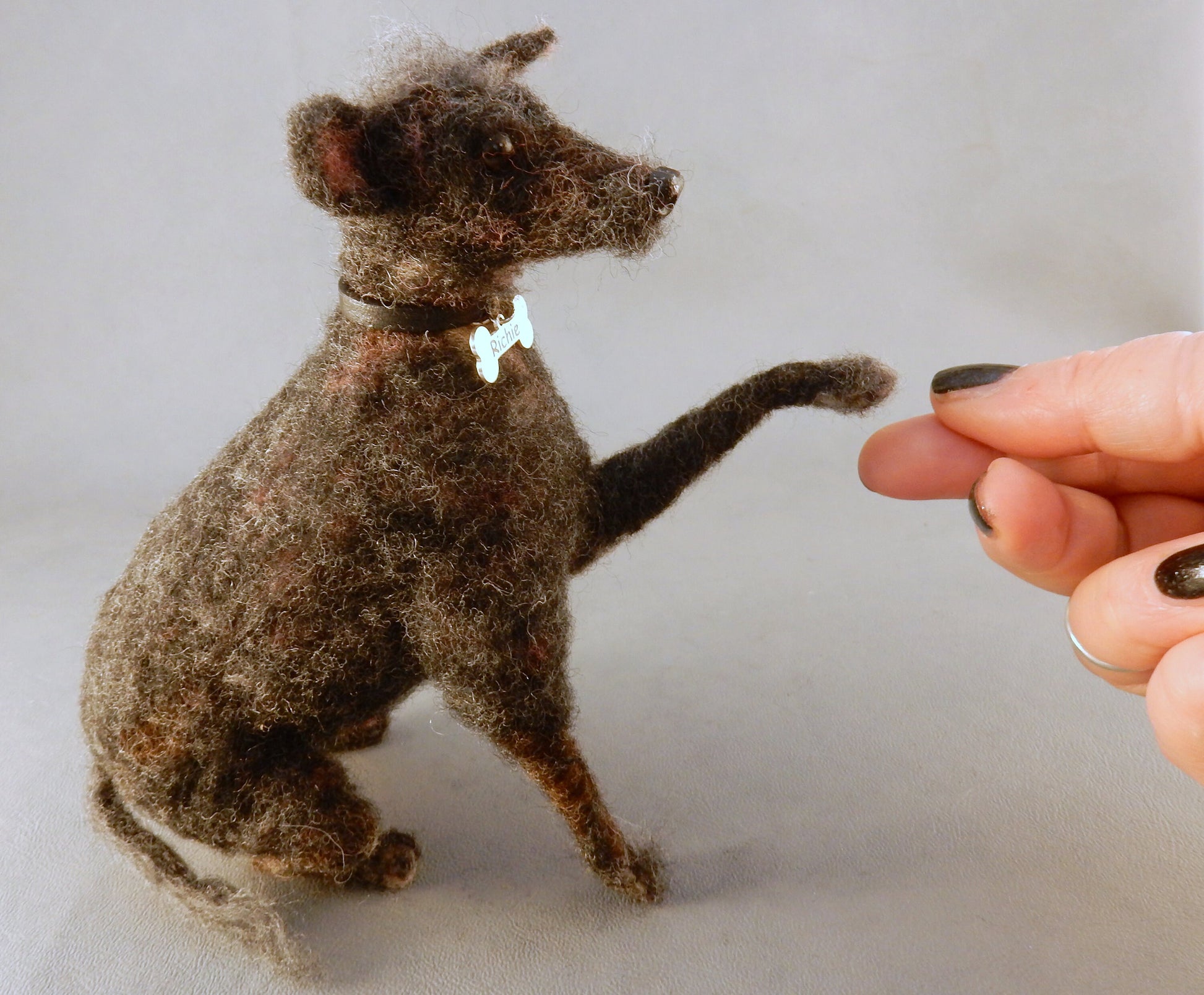 needle-felted dog replica American Hairless Terrier