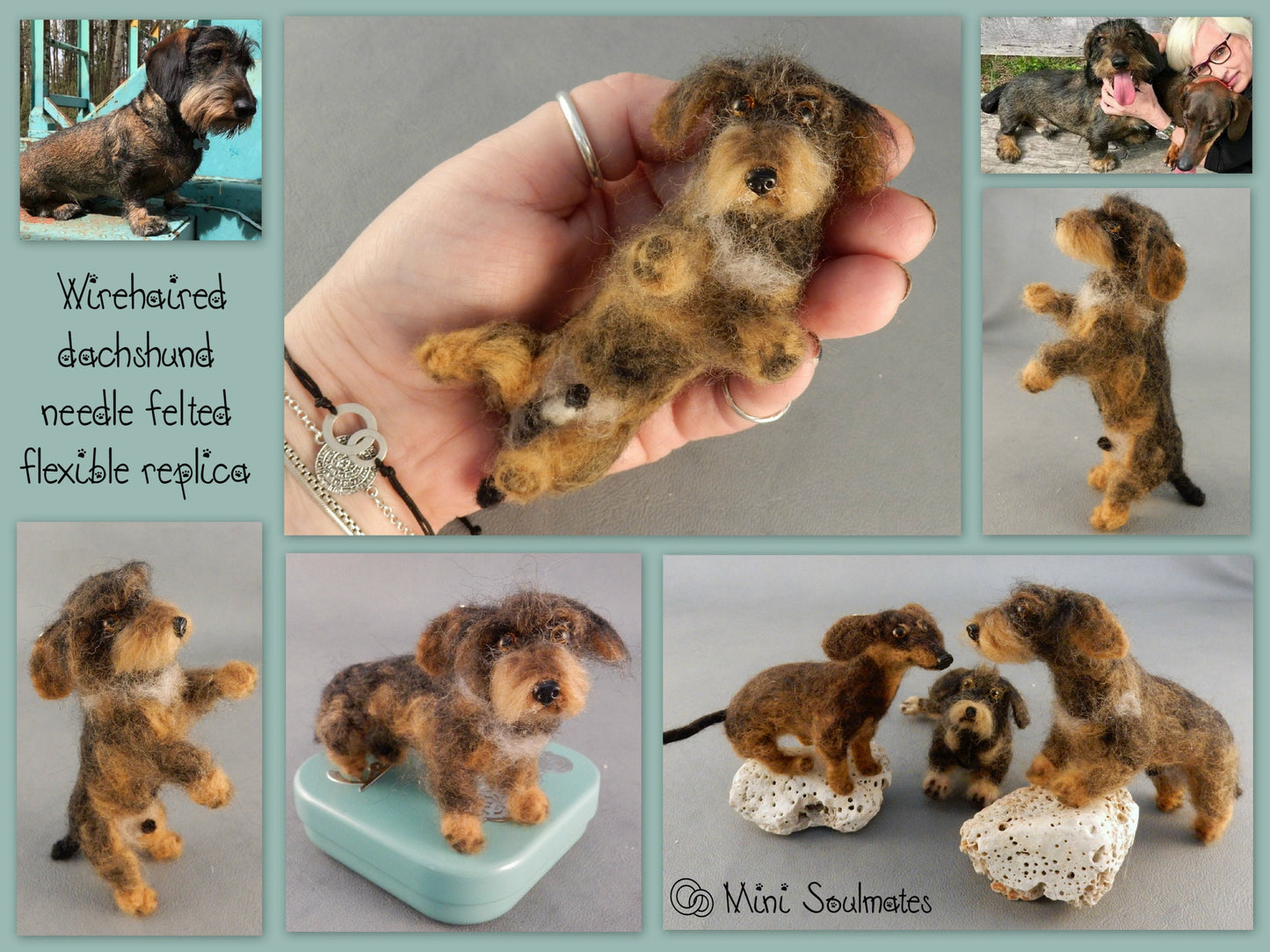 Dachshund portrait from photo needle felted dog miniature