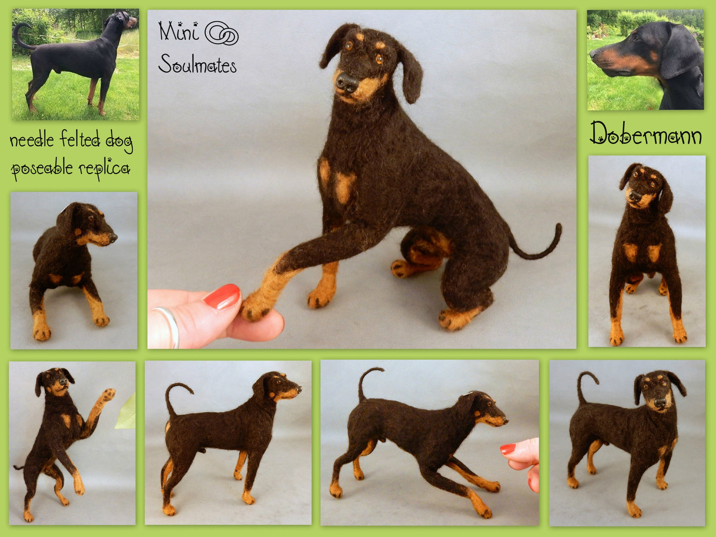 Doberman Pinscher needle-felted dog miniature